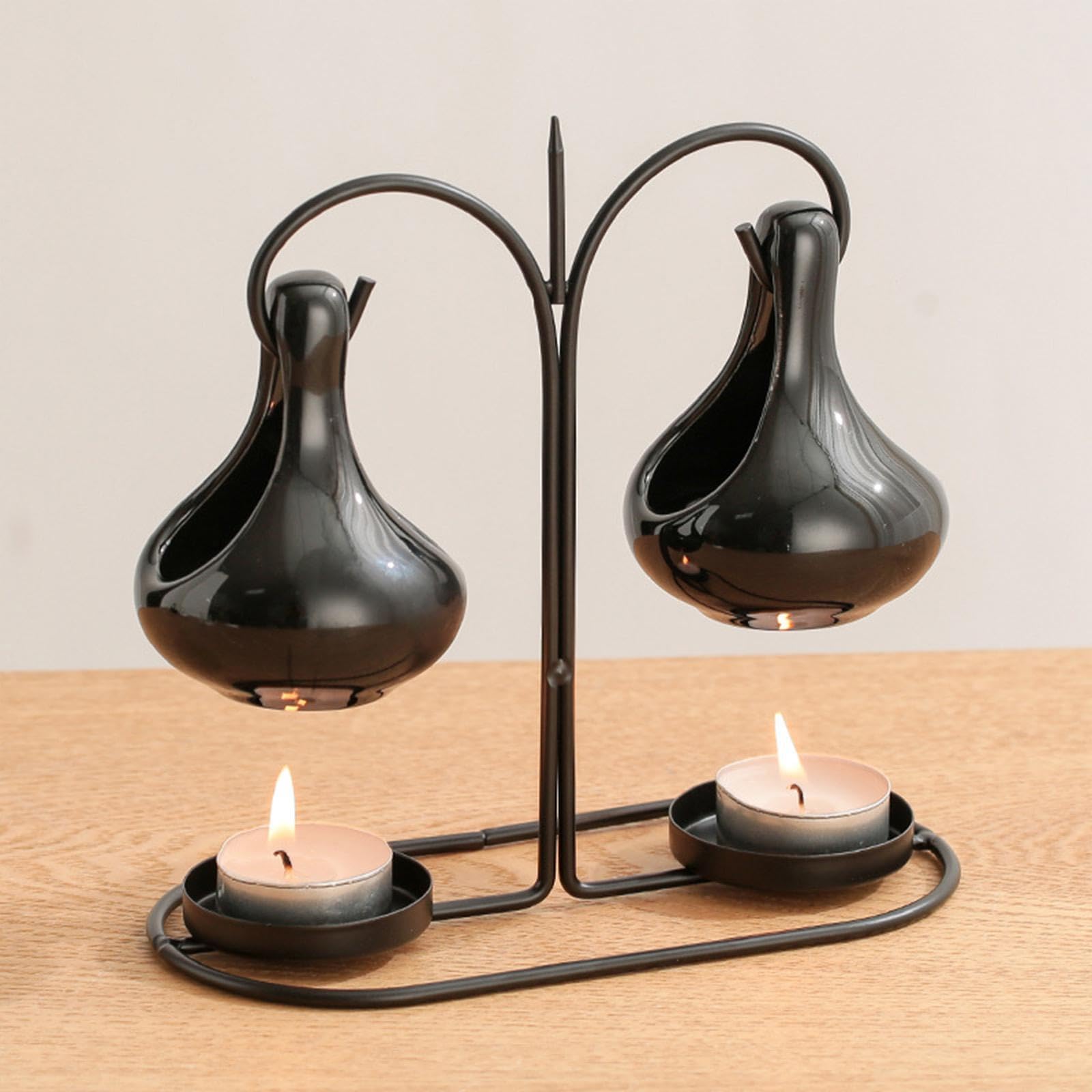 Doppio Hanging Ceramica Bruciatori Olio Essenziale Aromaterapie Diffusore Con Metallo Tealight Holder Per Decors Casa Melt Warmer