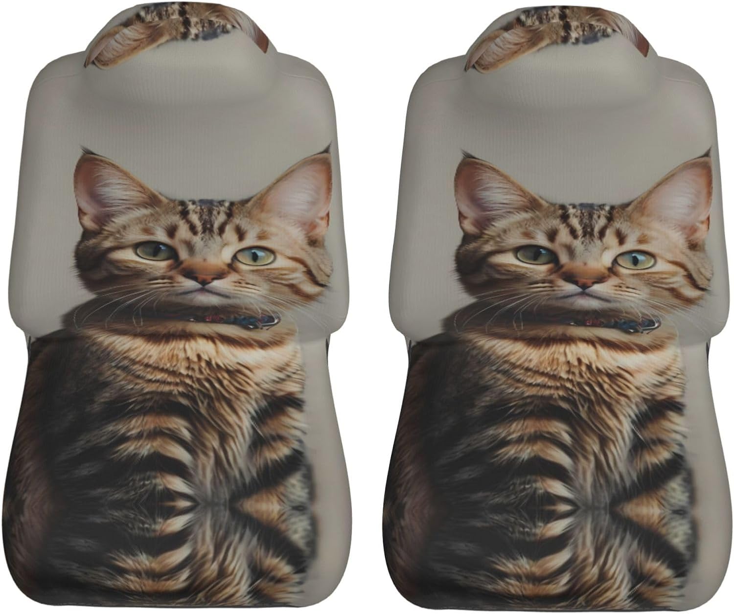 Universal cat with Necklace Printed car seat Covers are Suitable for Most Seats in Trucks, Vans, and Other Similar Vehicles.