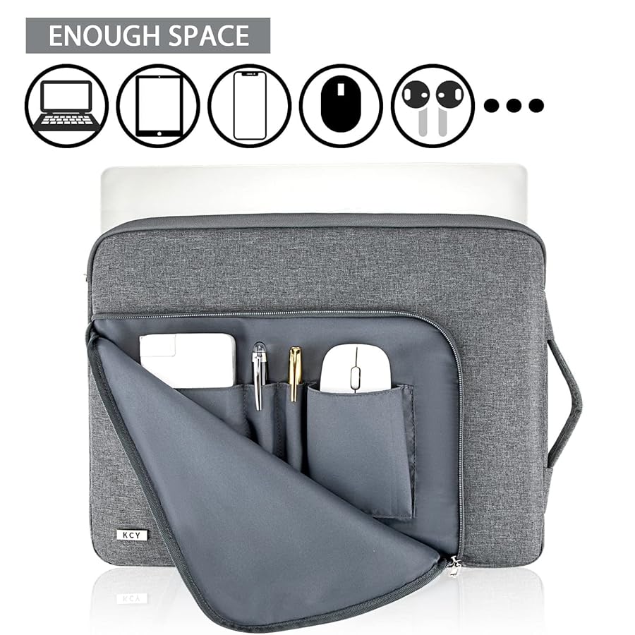 KCY Laptop Sleeve 11.6 Inch, Waterproof Slim Laptop Case Bag with Handle Compatible with Surface Pro 7/8/9/11/12, MacBook Air 11/12, 11-12 Inch Chromebook, Grey - image 6