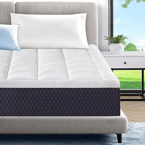 Miniatura 14 de ONENICE Colchón King de 5 pulgadas en una caja, espuma viscoelástica de gel transpirable más colchón con almohada superior extraíble para alivio de