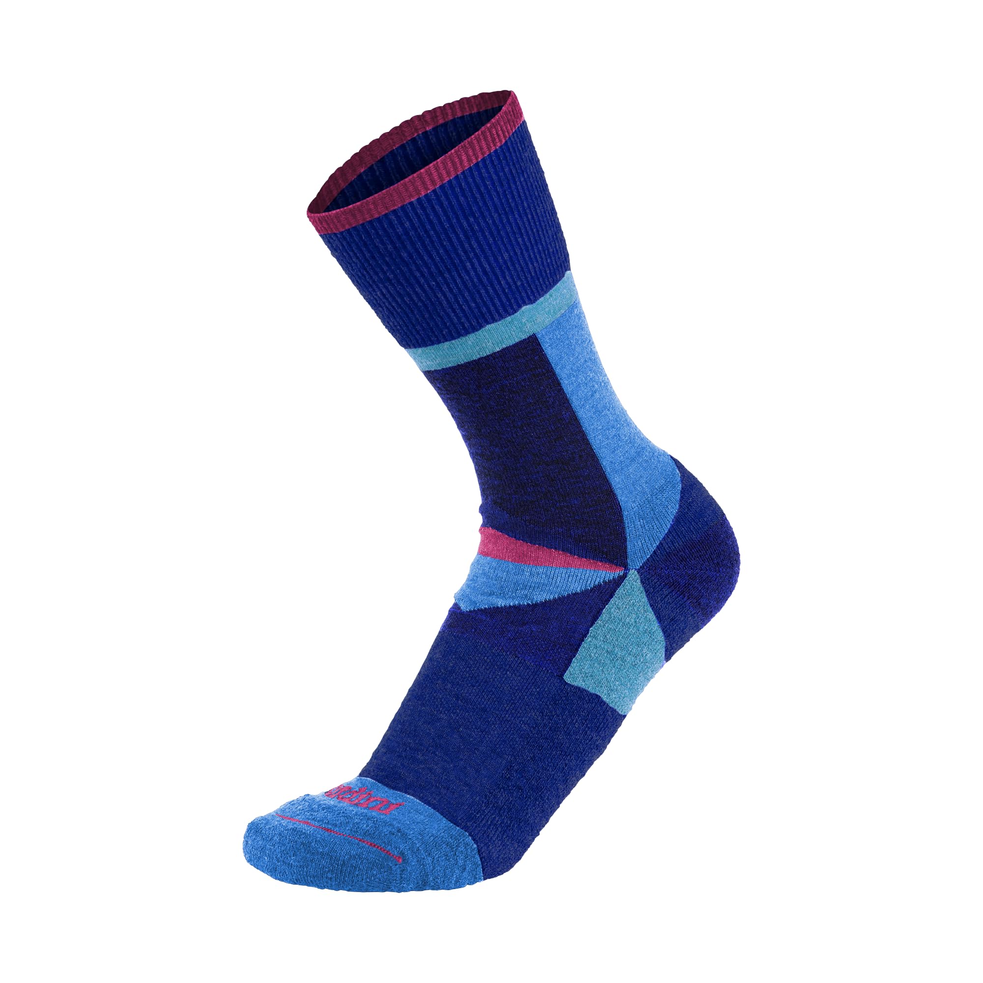 Gordini Women's Ramble Midweight Hike Crew Sock, Blue Pink, Medium