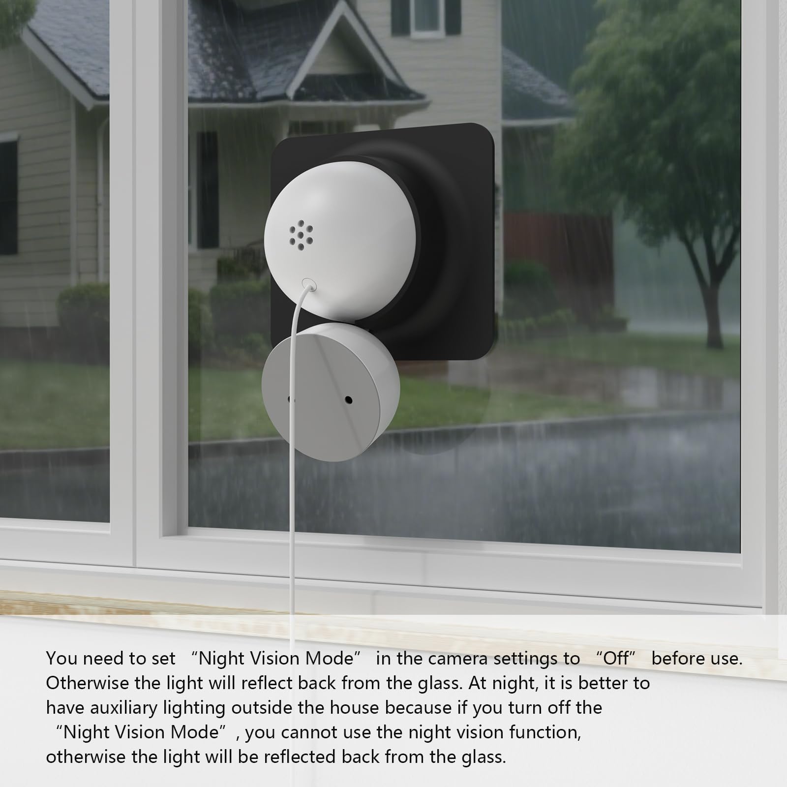 Adhesive Window Mount Bracket for Google Nest Cam Indoor(Wired)-2nd Gen Camera, No Screws Self-Adhesive Easy Installation Glass Window Mounting (1-Pack，Black)