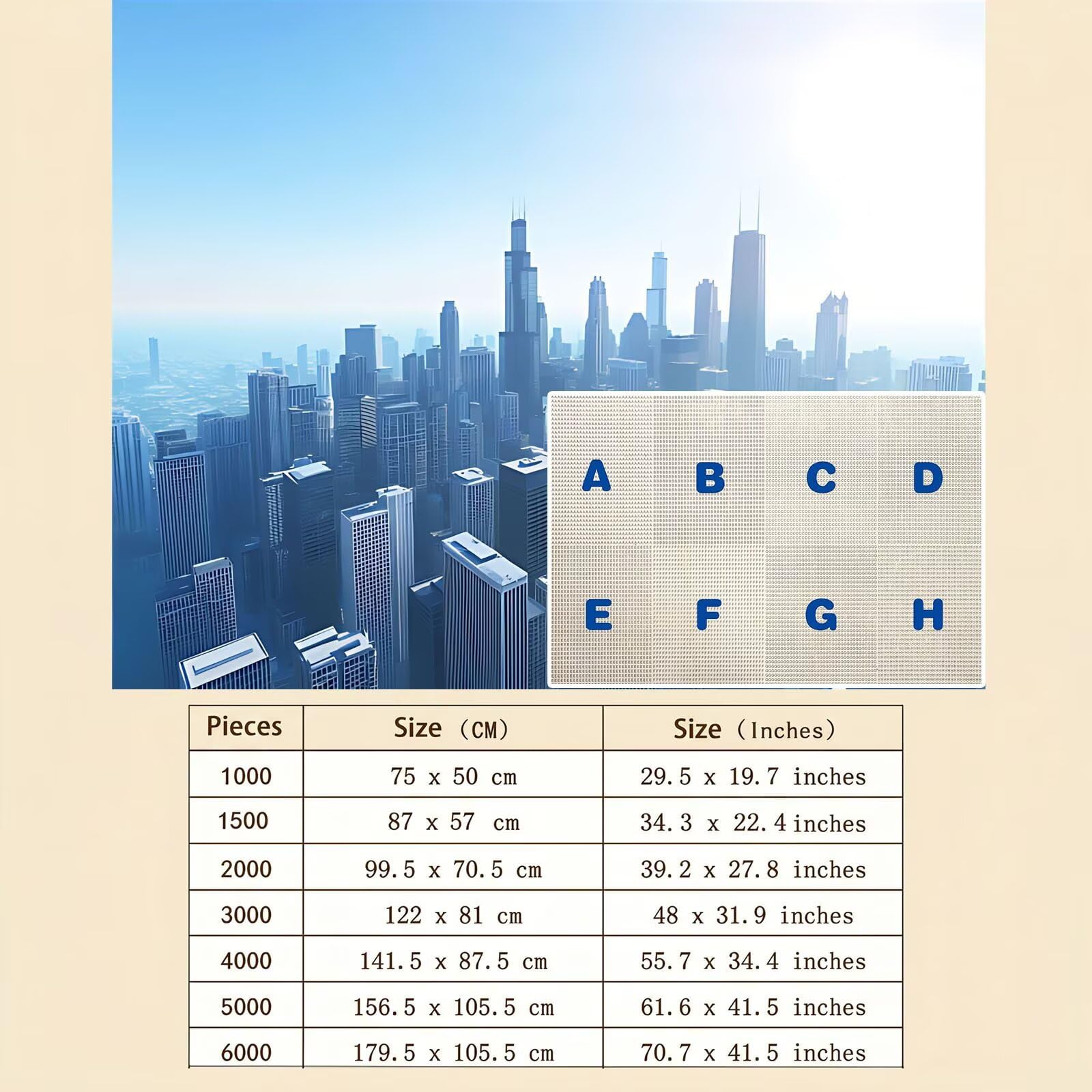 Città architettura-4 Puzzle 1000 Pezzi per Adulti, Puzzle in Legno - Collezione Classica con Poster Incluso - Sfida di Concentrazione e Passatempo Antistress, Gioco per Famiglia, 75 x 50 cm f0-49