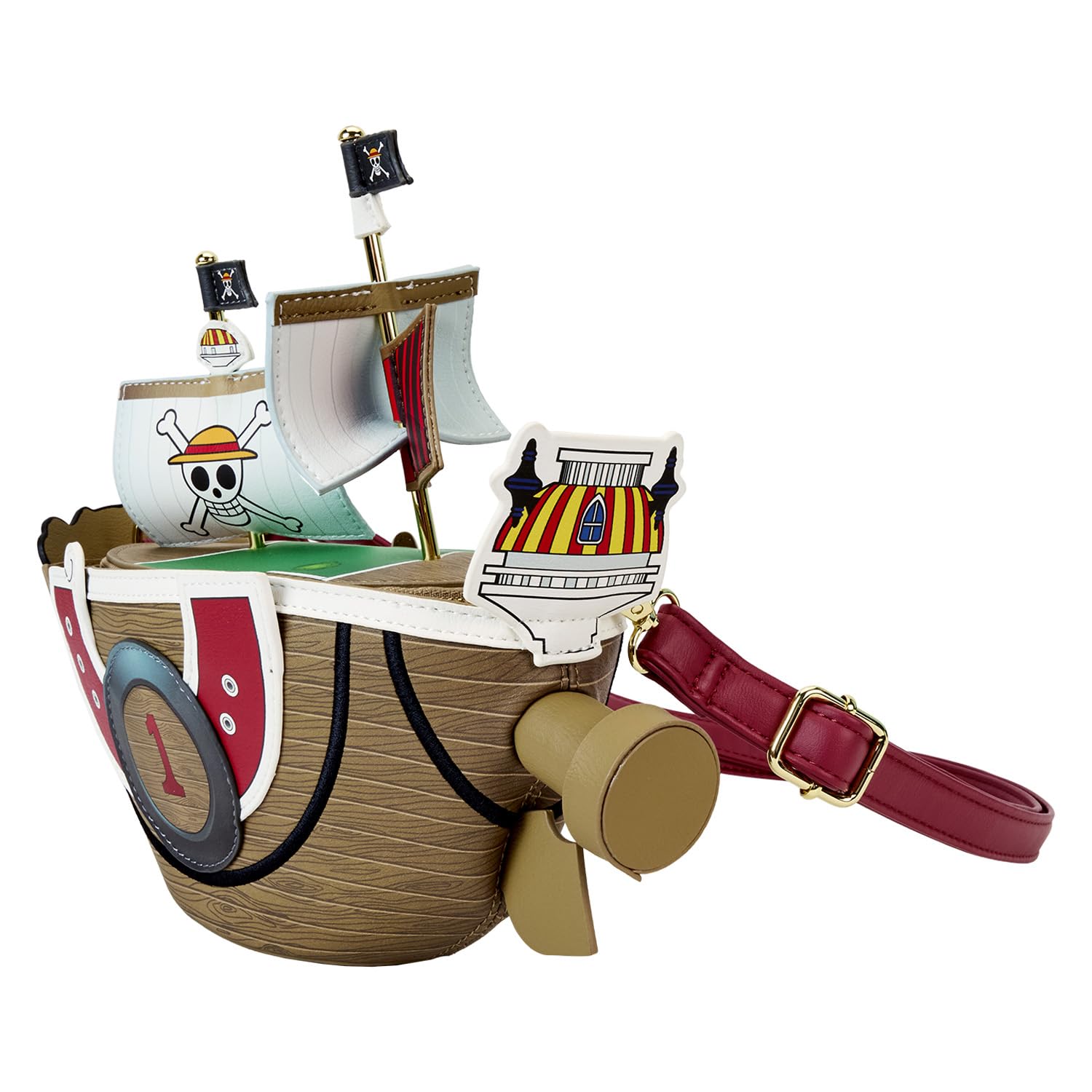 Loungefly Jednoczęściowa torba na ramię z figurką Thousand Sunny, rozmiar 7 cali, wielobarwny, 7-Inch, Nowoczesny