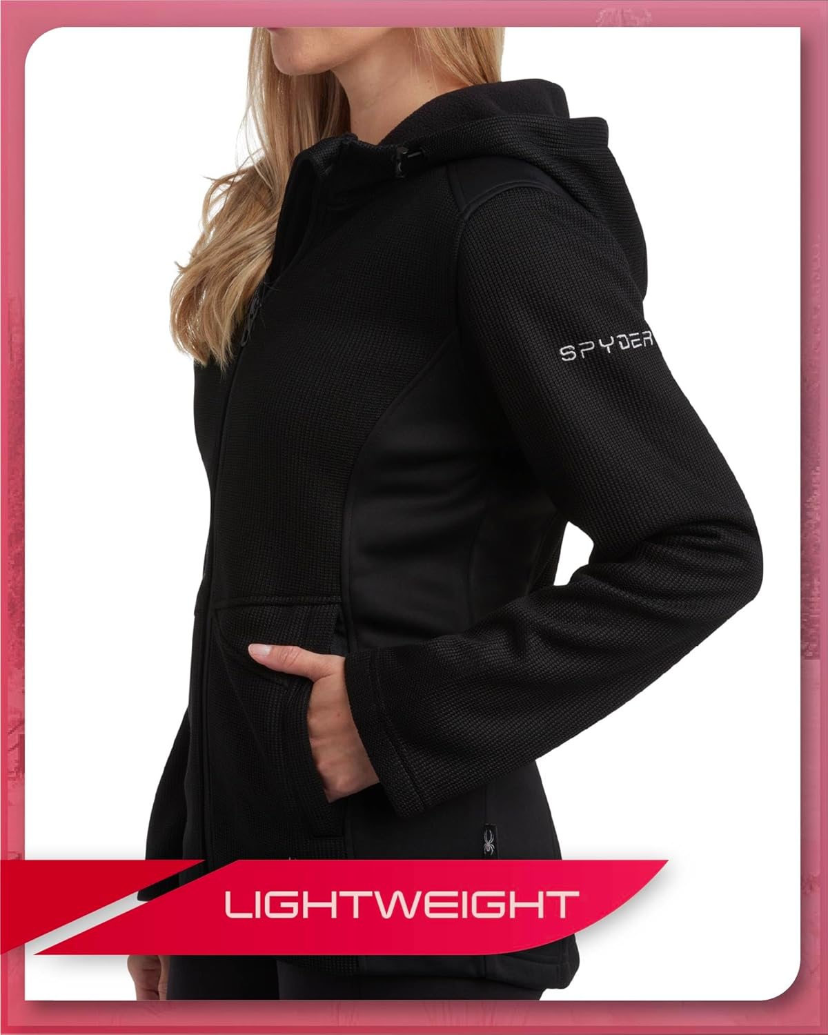 Spyder Womens Fleece Jacket - Lightweight Polar Fleece Windbreaker Jacket Women Active Zip Up Hooded Sweaters for Women - Image 6