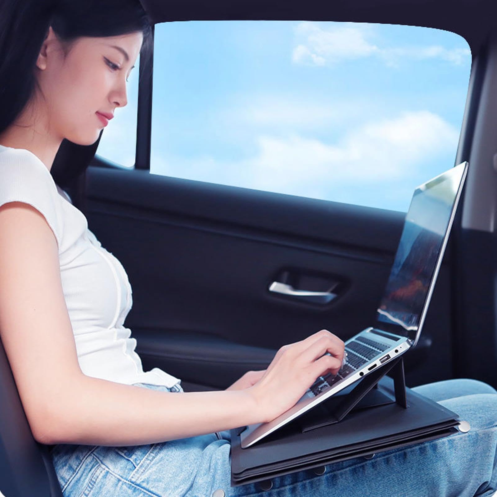 Tavolo da Volante Supporto Pieghevole per Computer da Auto | Supporto per Laptop in Auto Ideale per Autisti, Pendolari, Viaggi, Camper, SUV, Furgoni, Trattori, Lunghi Spostamenti