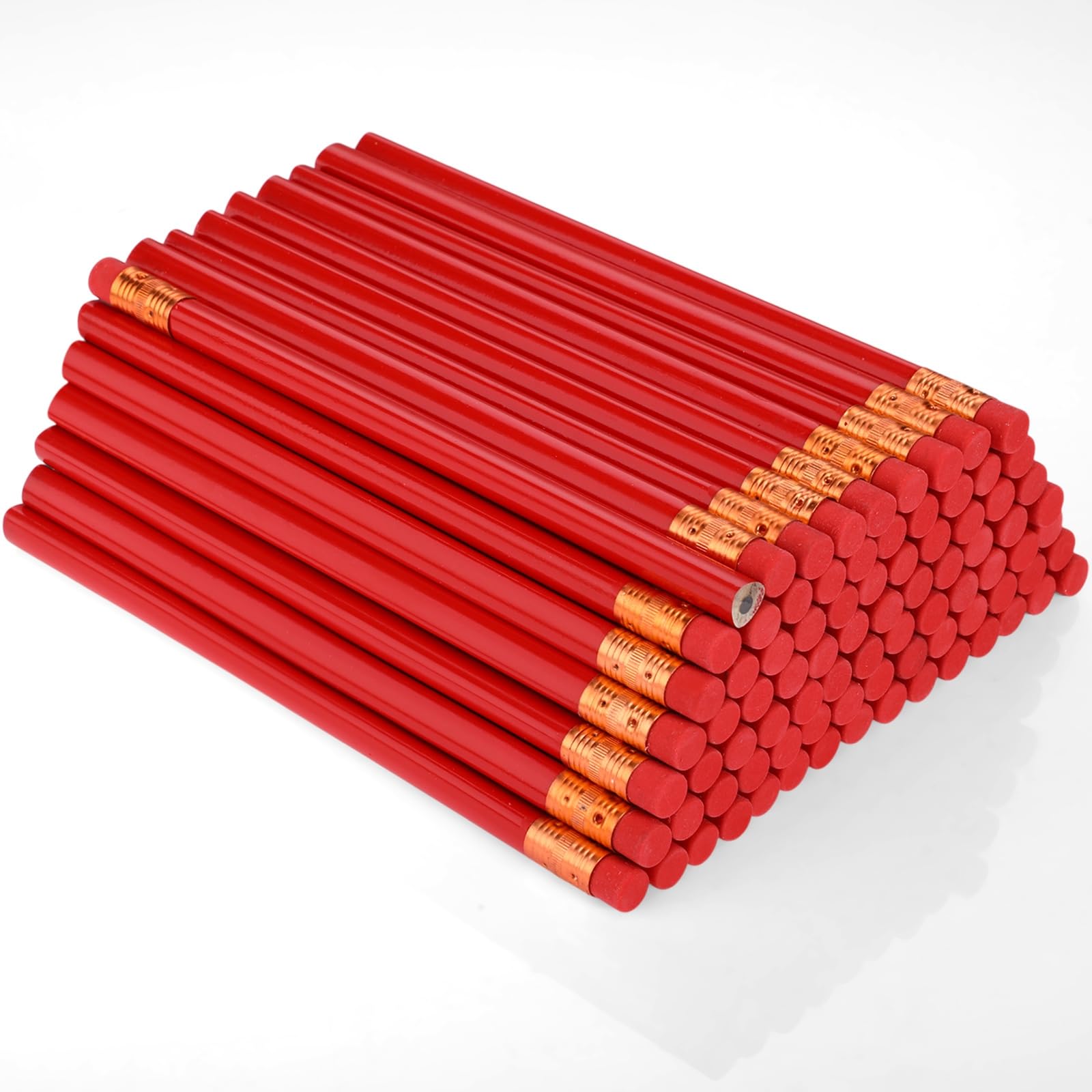 Fainne 96 Pcs Jumbo Pencil with Black Core Cedar Wooden Pencil with Eraser for Carpenters Students Teachers School Construction Woodworkers Beginners