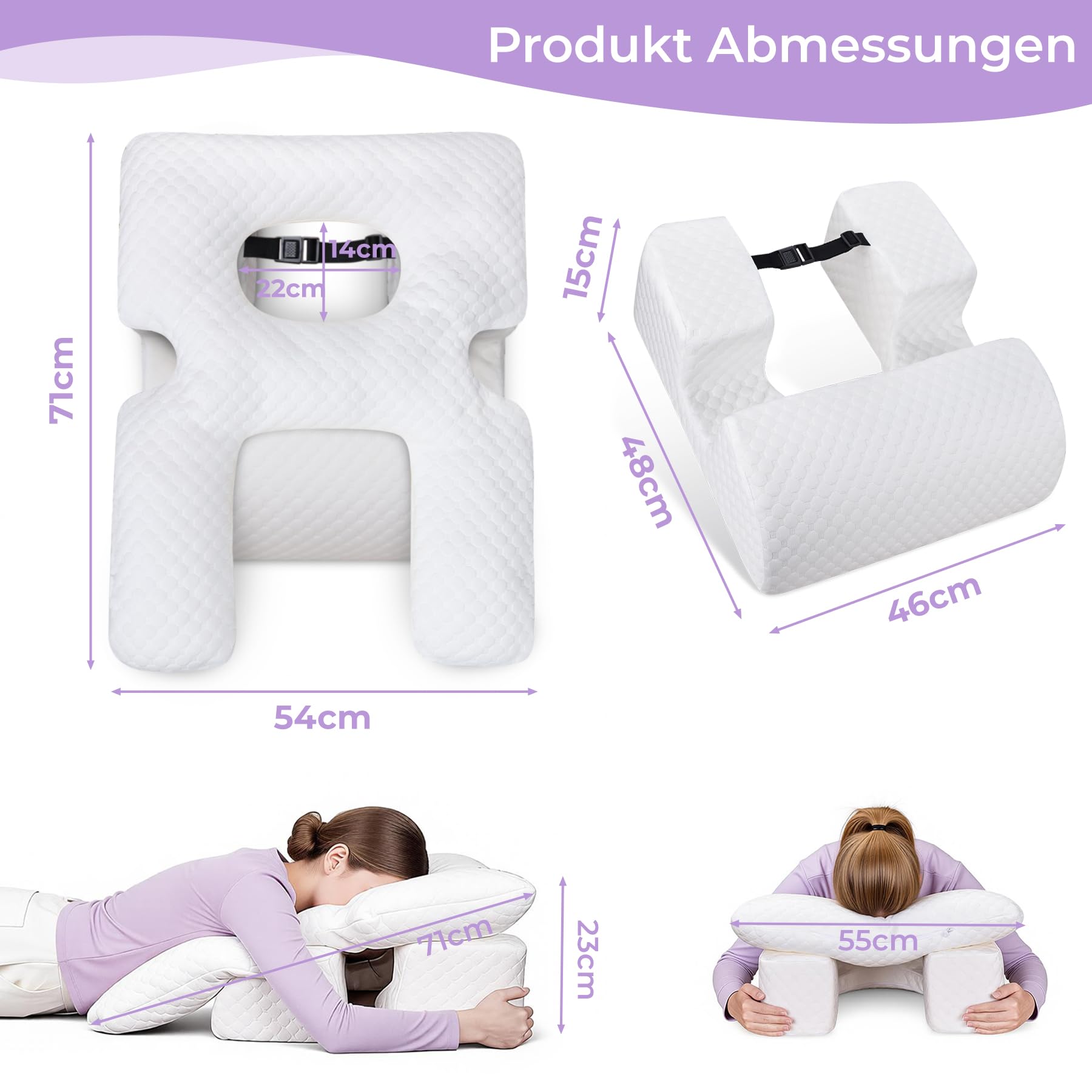 Gesichtskissen nach Augenoperation, Massage Kopfstütze mit Loch für Bett