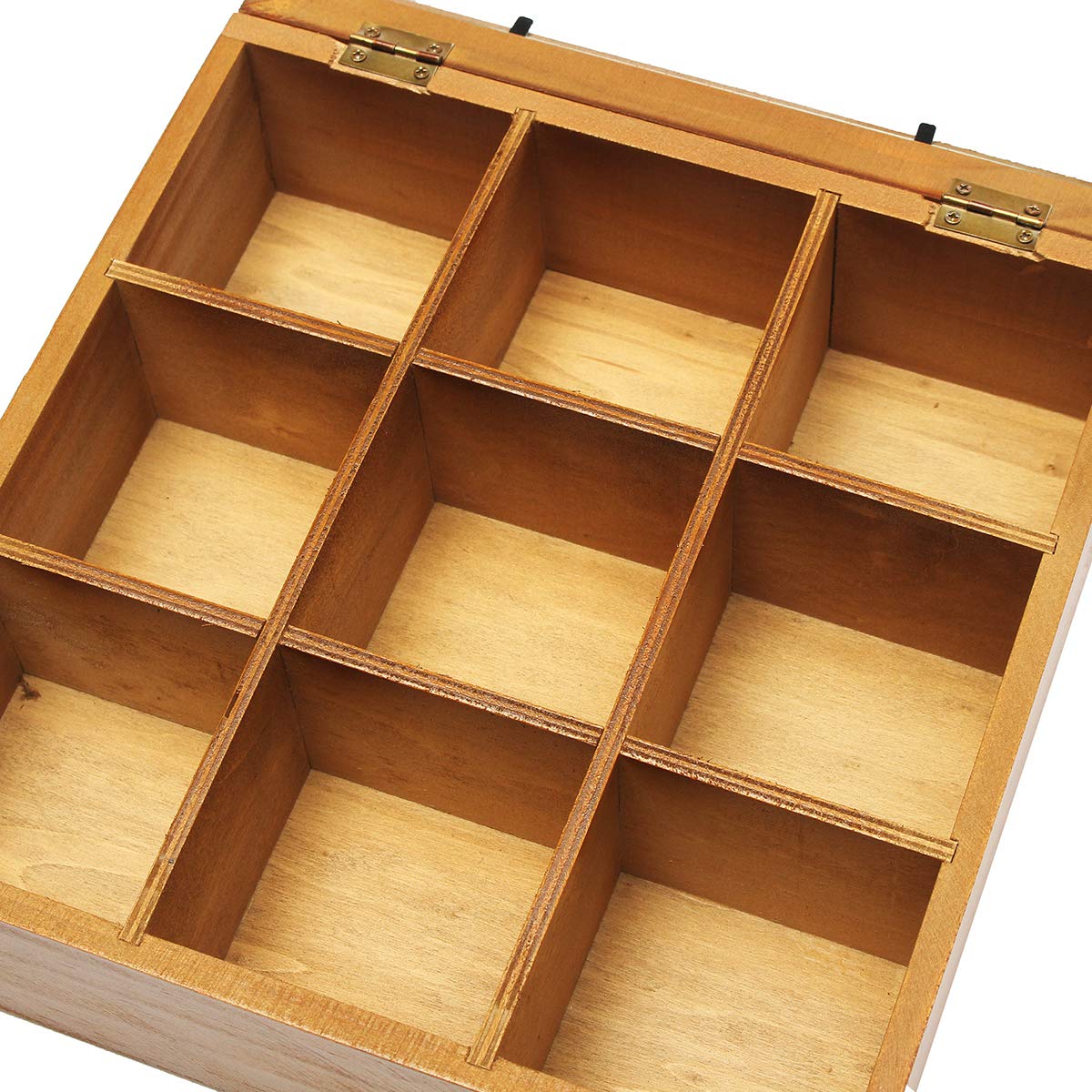 Holz Chic Küche Gewürz Tee-Box 9 Abschnitt Fächer Container Aufbewahrung Brusthalter - Blau