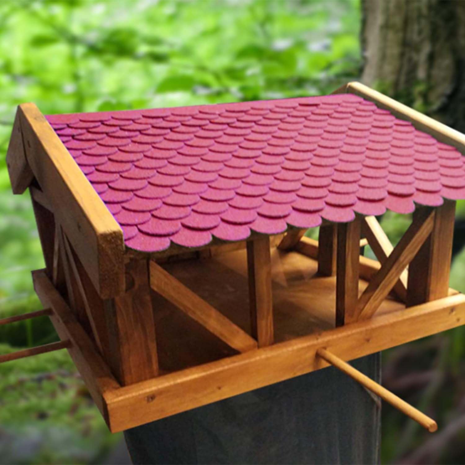 21 Piezas Tejas para Techos Autoadhesivas, Tejas De Fieltro Impermeables, Mini Juego De Tejas De Techo, para Tejados De Cajas Nido, Cajas Nido, Casetas para Perros, Tejados De Buzones (Rojo)