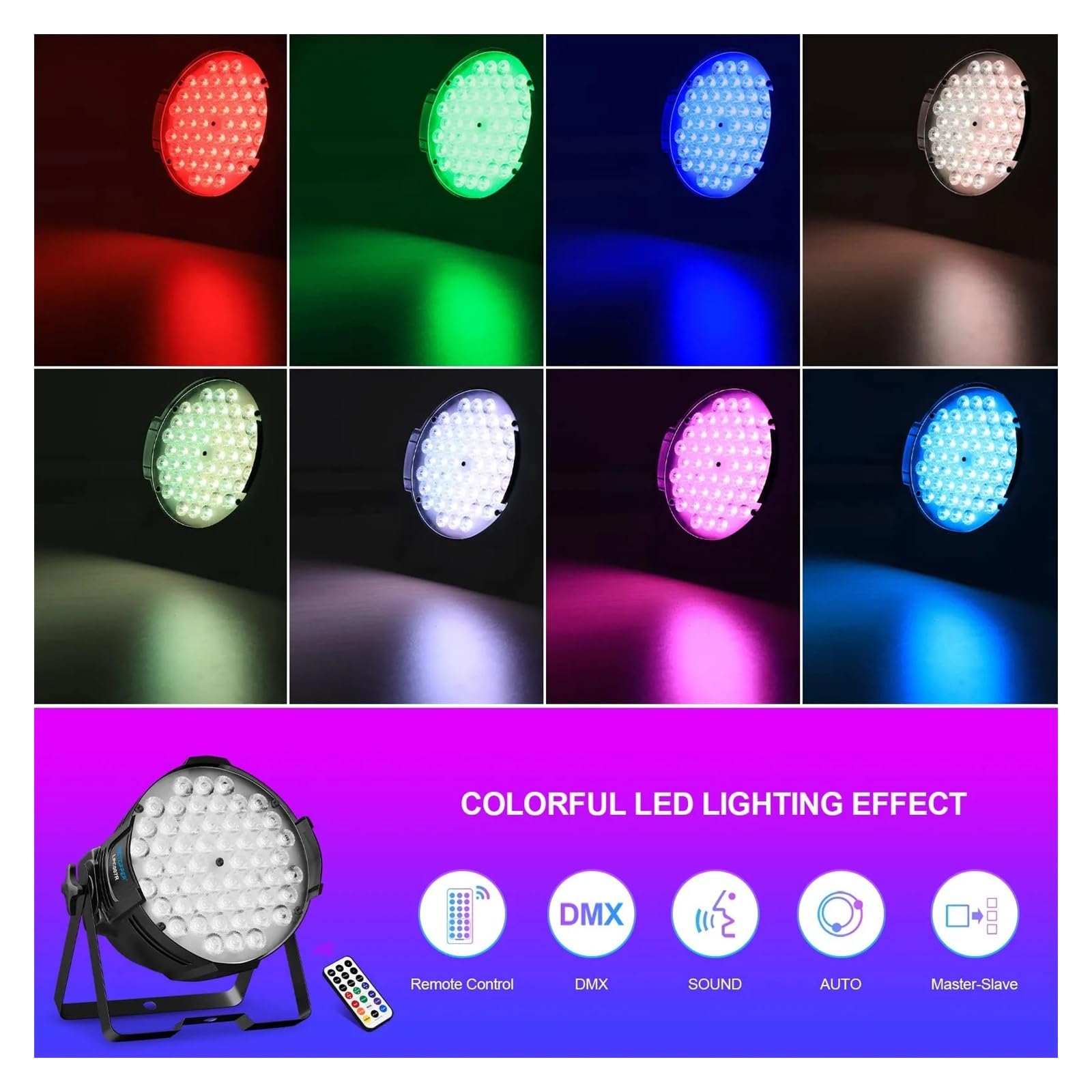 Światła Dyskotekowe Lampa LED Par 54 X 3 W RGB Stage DJ Light Light-2 szt
