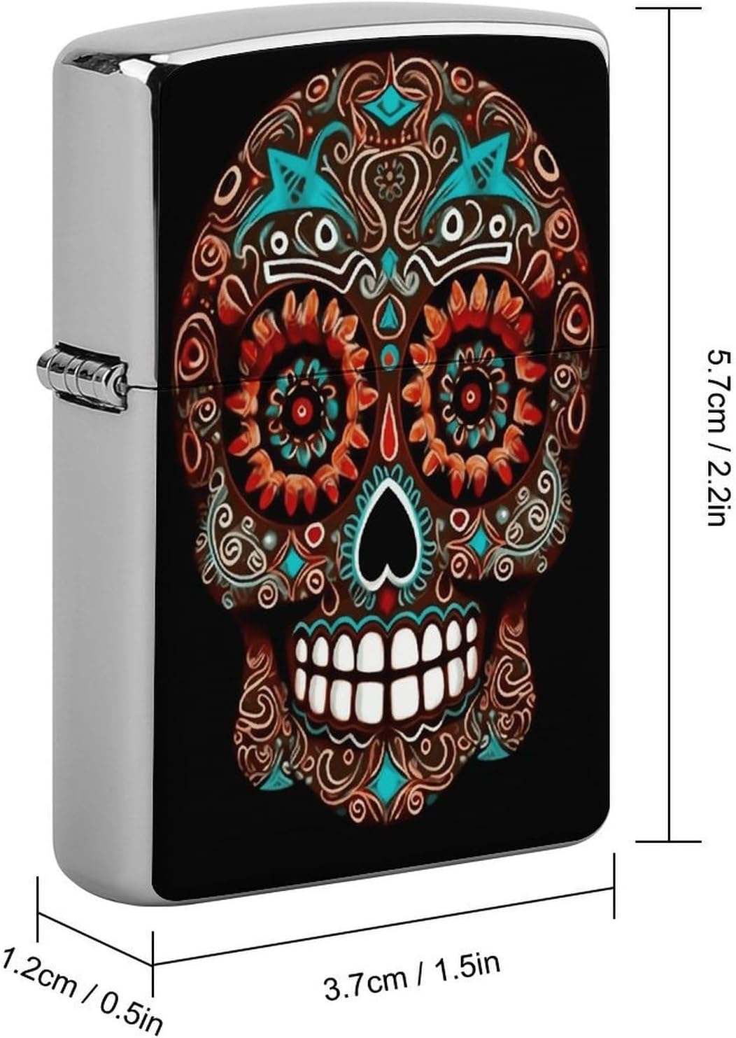 Sugar Skulls Day of The Dead Lighter Case Cover Holder Lighter Sleeve