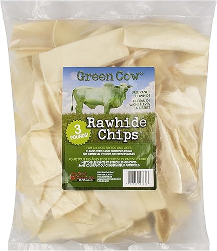 Miniatura 13 de Chips Bolsa de 1 libra - Masticables de cuero crudo para perros grandes de primera calidad - Ideal para masticadores agresivos golosinas de cuero