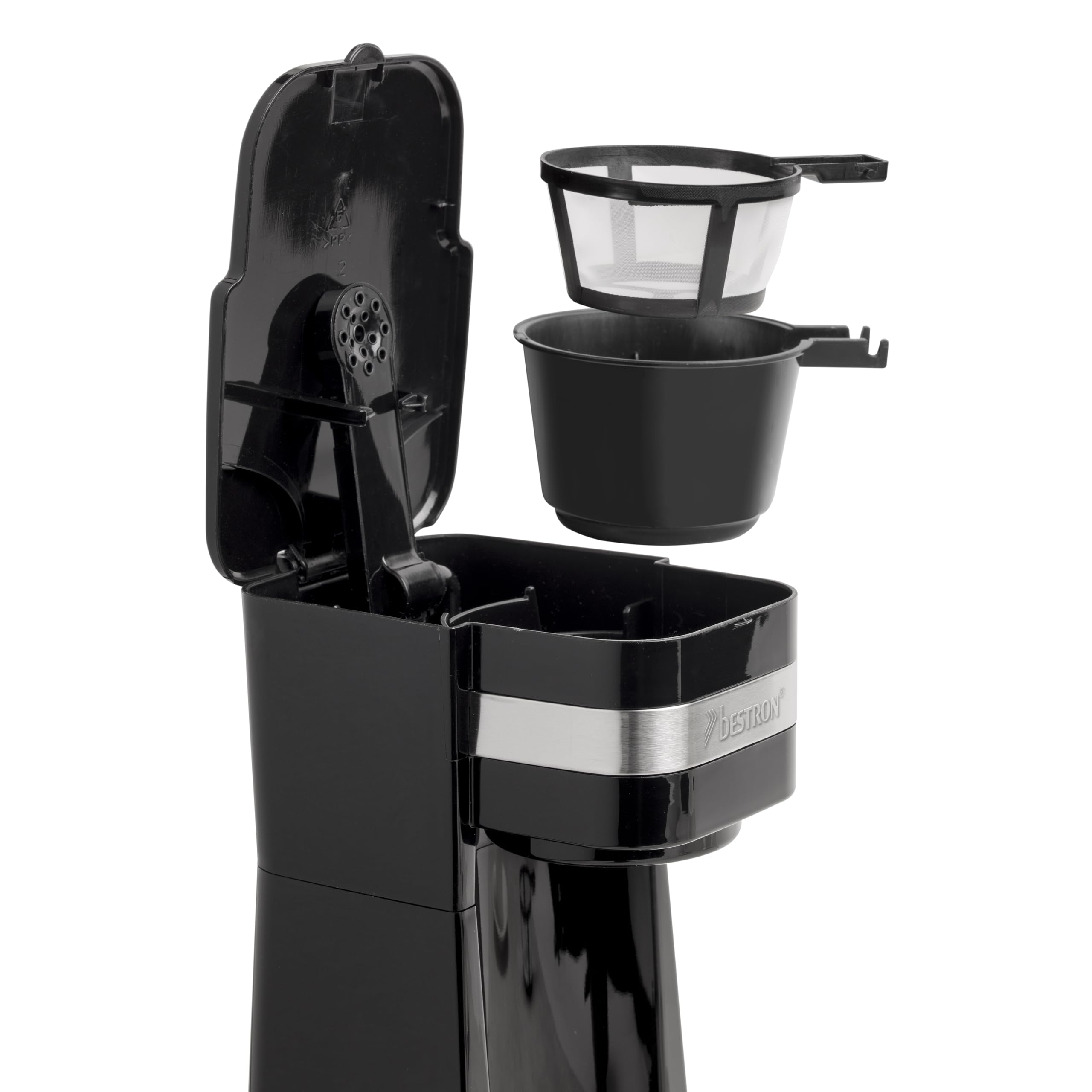 Bestron Cafetière avec tasse isotherme, Machine à café 750 W, Argent