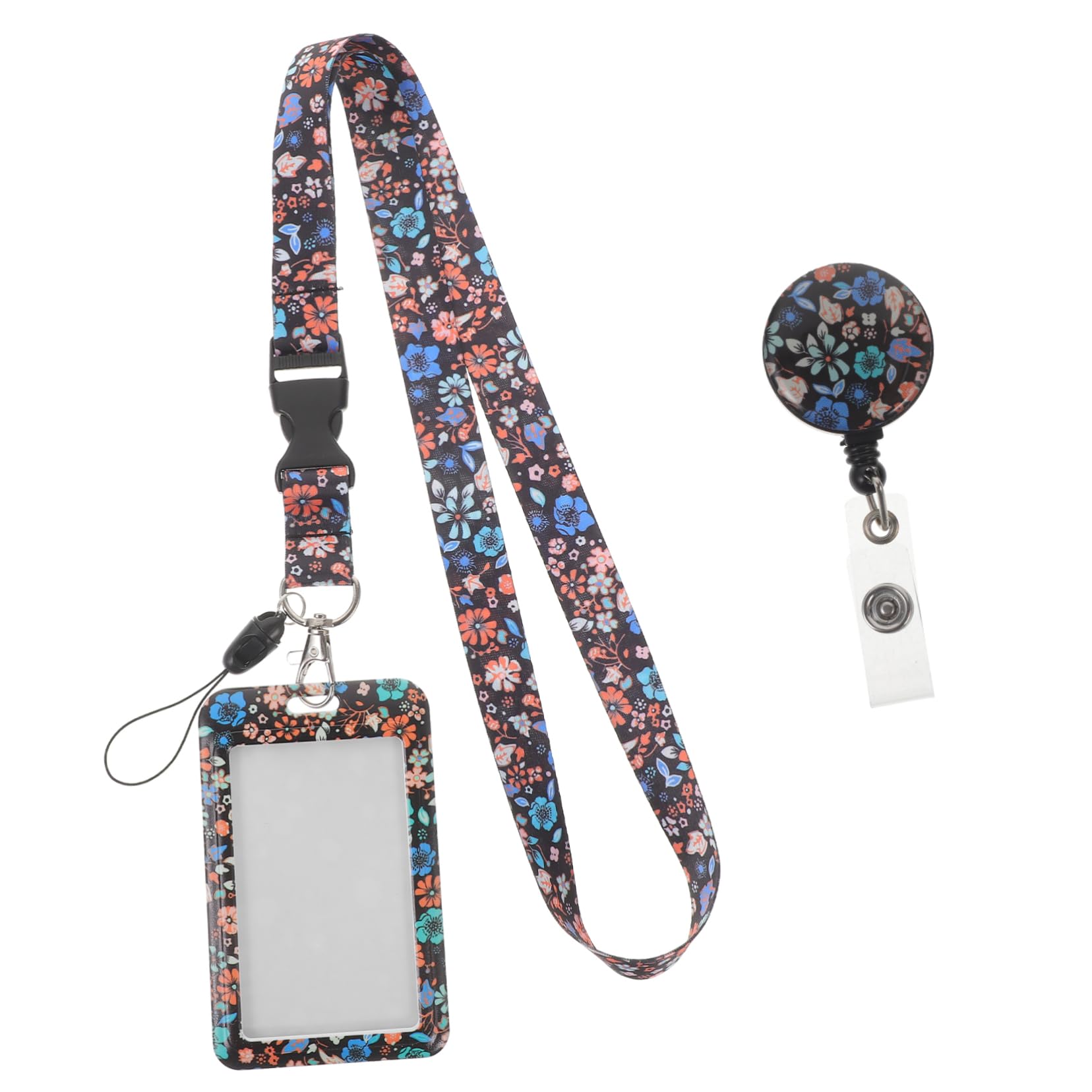 VILLCASE 5 Ensembles Floral Lanière Porte-Carte Badge Longes Motif Carte Manchon Porte-Carte D'Identité Manchon De Carte De Protection Cartes Scolaires Gardien Id Porte-Badge Porte-Carte