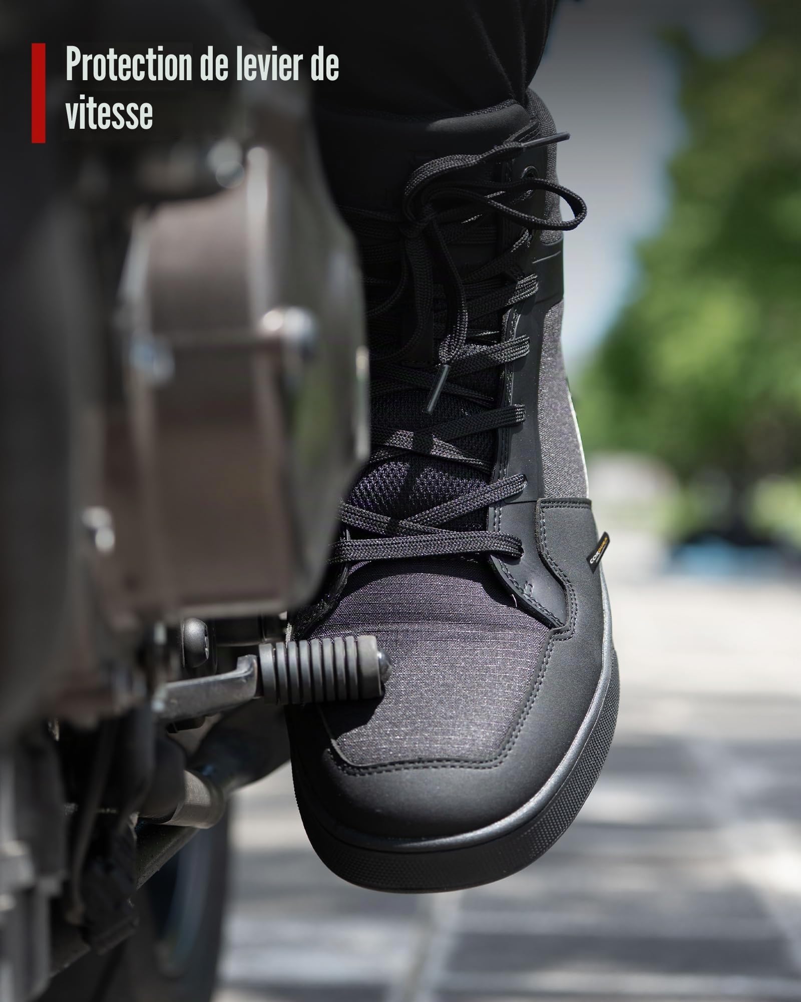 RIDEIRON Chaussures Moto Bottes Moto Hommes Normes CE | Semelle épaissie Adaptées à Toutes Les Saisons Imperméables Antidérapantes Respirantes à la Mode et Cnfortables Noir