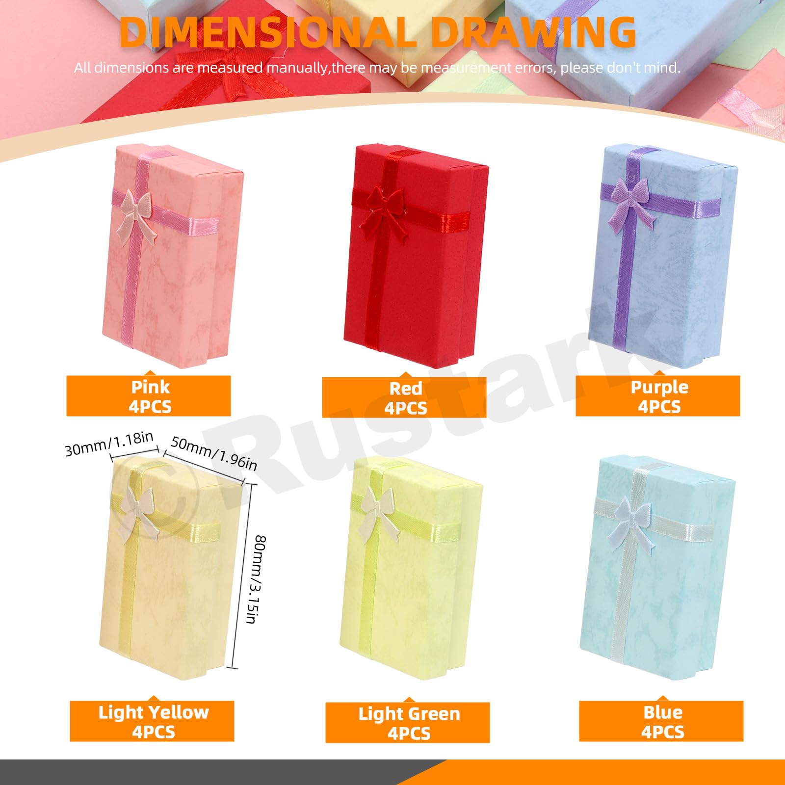 24 Pack Empty Jewelry Gift Boxes For Necklaces, Bracelets, Press On - View #11