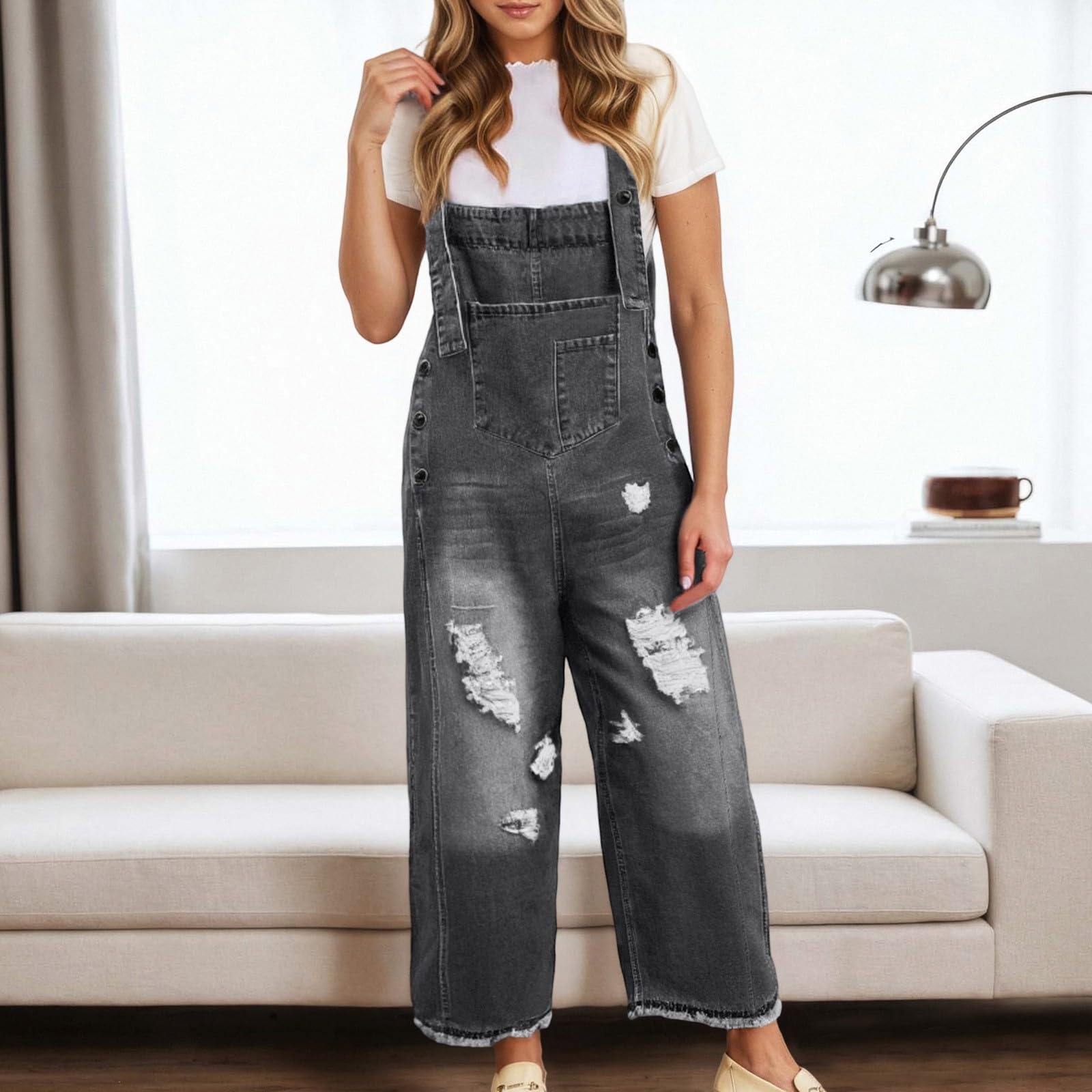 Vestidos Vaqueros Los Suaves Mono Monos Ajustados Vaqueros Ropa Informales Peto Petos Vaquero Baggy Elegante Larga Moda