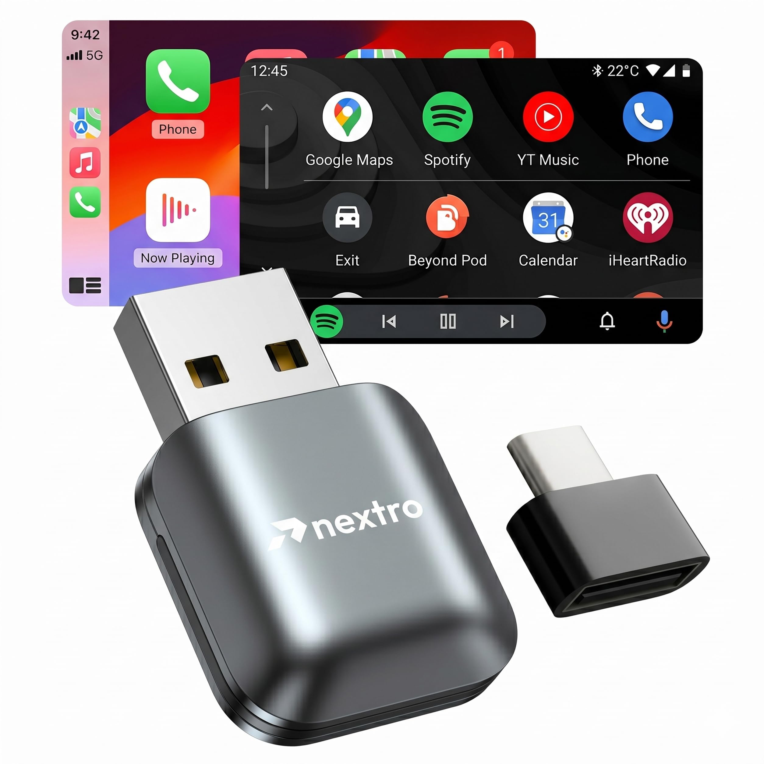 Nextro N50 Wireless CarPlay & Android Auto Adapter, Convert Wired CarPlay/Android Auto to Wireless, 2.4/5GHz WiFi, Bluetooth Auto Connect, Plug & Play, OTA Updates-image-12