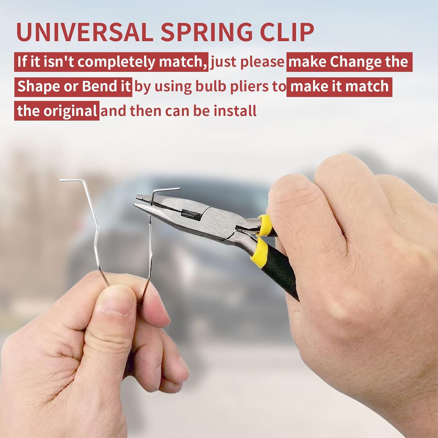 12Pcs Bulb Retaining Spring Clips, Universal Car Headlight Clamp Headlamp Dip Dipped Beam Bulb Hoder for H1 H3 H4 H7