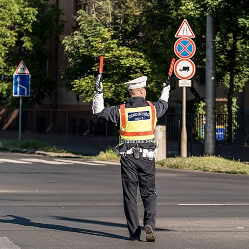Miniatura 7 de TOODOO Varita de tráfico de señal, 12 unidades, varita de control de tráfico de seguridad, bastón iluminado multifuncional con 2 modos