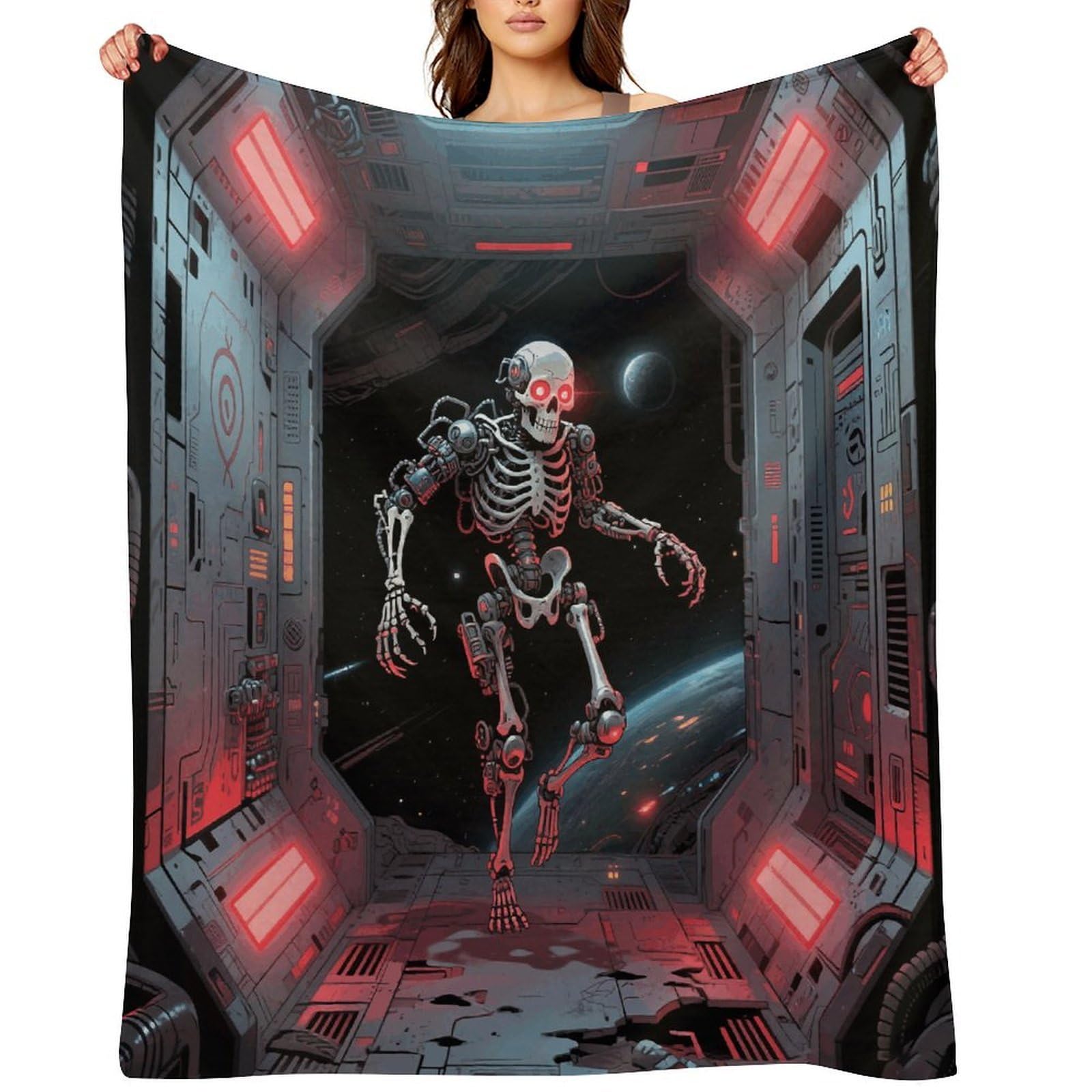 Skull Throw Blanket for Couch and Bed Super Soft Warm Lightweight Throw Blankets Cozy Fuzzy Flannel Blanket Personalized Decorative Blankets for Sofa Decor 50"x60"