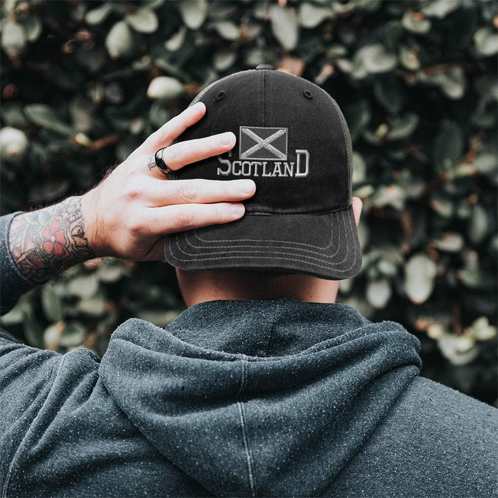 Richardson Trucker Mesh Hat Scotland Flag Scottish Black Embroidery Cotton Dad Hats for Men & Women Snapback Black Charcoal - Image 3
