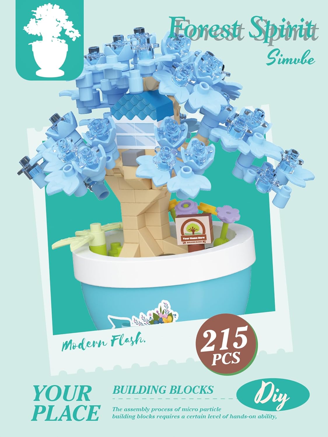 Crabapple Grace Mini Bonsai Tree Micro Building Set Building Toy Plant Cherry Tree Flower Collection Decor for Home Desk Greenery Decoration Building Blocks DIY Creative Gifts