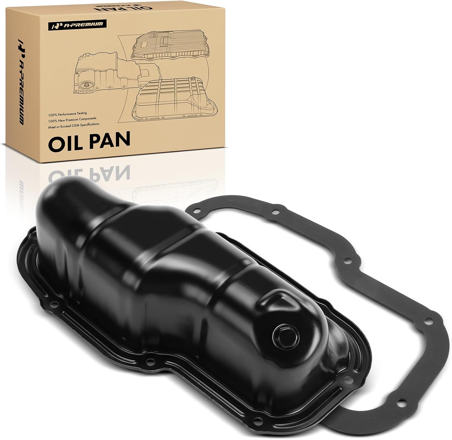 A-Premium Lower Engine Oil Pan Sump with Drain Plug & Gasket Compatible with Nissan Armada 2005-2015, Pathfinder 2008-2012, Titan 2004-2015 & Infiniti QX56 2004-2010, 5.6L