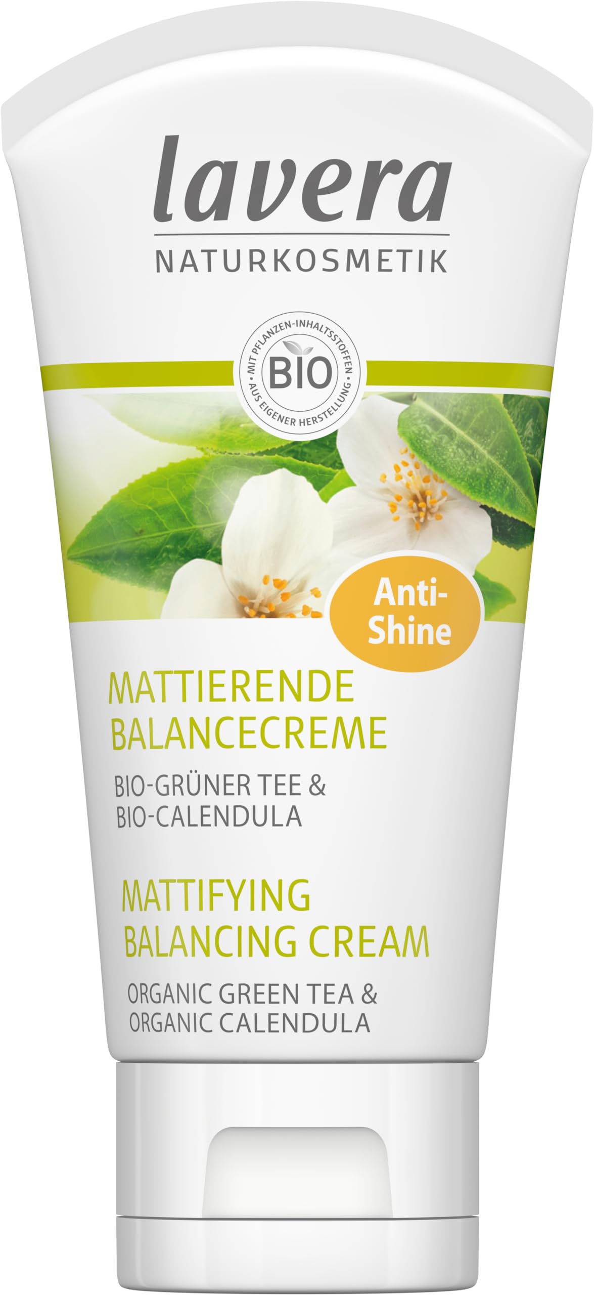 lavera Naturkosmetik Mattierende Balancecreme - Bio-Grüner Tee und Bio-Calendula - Feuchtigkeitsspendende Gesichtscreme - 1er Pack (1 x 50 ml)