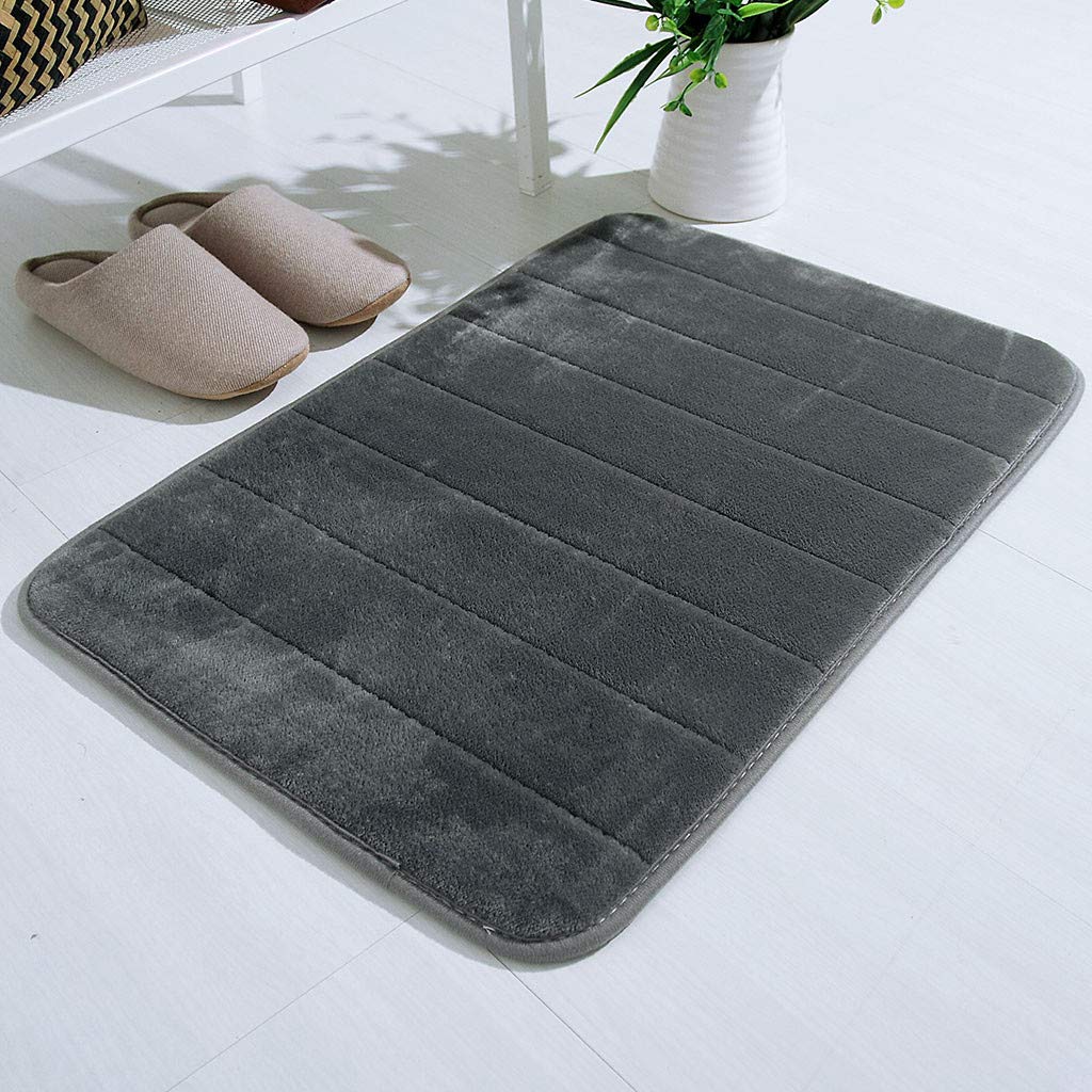 New Bathroom Rugs Set, Soft Solid Color Bathroom Rugs Non-Slip Extra Soft & Water-Absorbent Machine Washable Quick Dry Bathroom Rug 24x17in