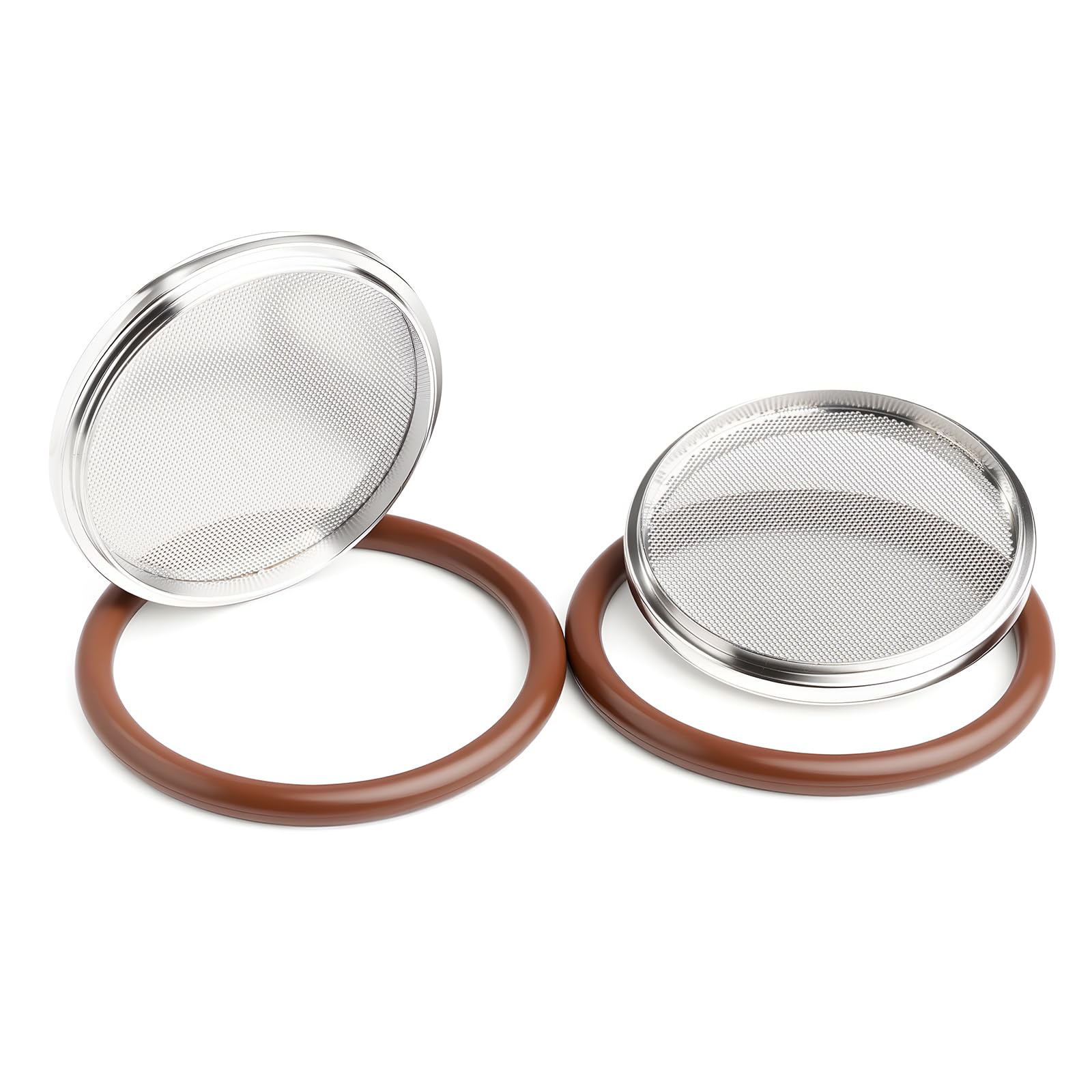 2 set di assemblaggi di anelli di centramento KF50 con schermo, anello di guarnizione con schermo di rete in acciaio inossidabile KF50, anello O in acciaio inossidabile e VITON