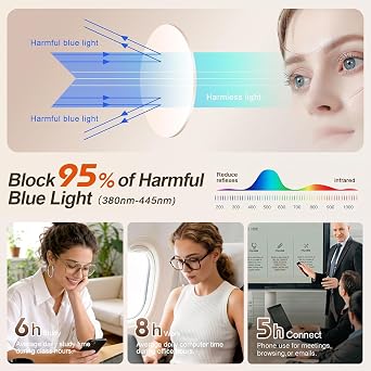 Aviator Blue Light Blocking Glasses for Women Men Retro Trendy Square Computer TV Eyeglasses Anti Eyestrain
