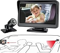 Vista 2 de FEISIKE Car Baby Camera, 4.3'' HD Infrared Night Vision Function Baby Car Camera Display, Backseat Camera for Kid with 150° Wide View & 360°