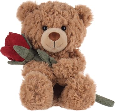 Apricot Lamb Toys Plush Brown Teddy Bear with Rose Soft Stuffed Animal 8