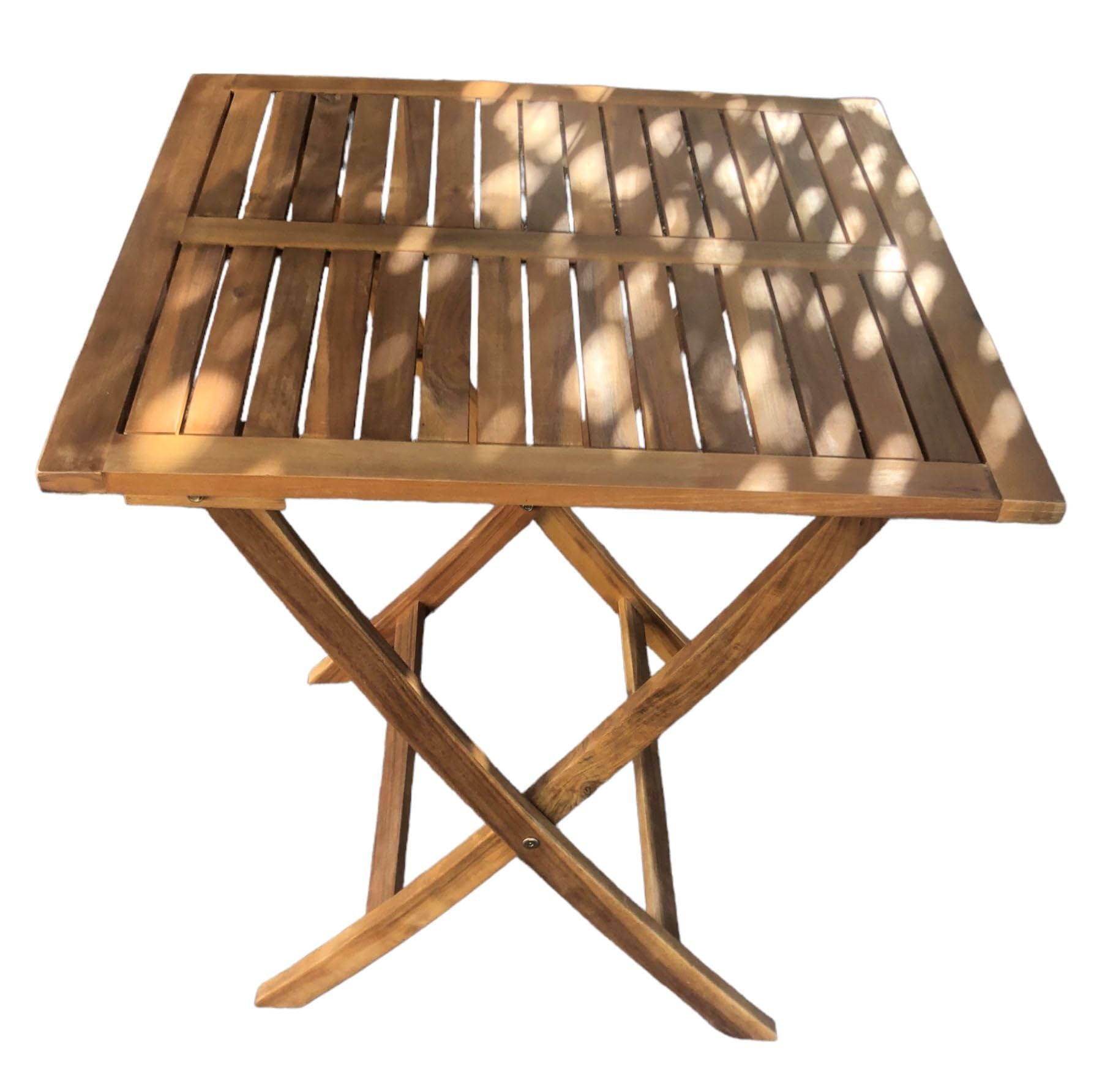 Myself Tavolo Giardino Pieghevole in legno di acacia 70x70xH74 cm - Impressionpattaya