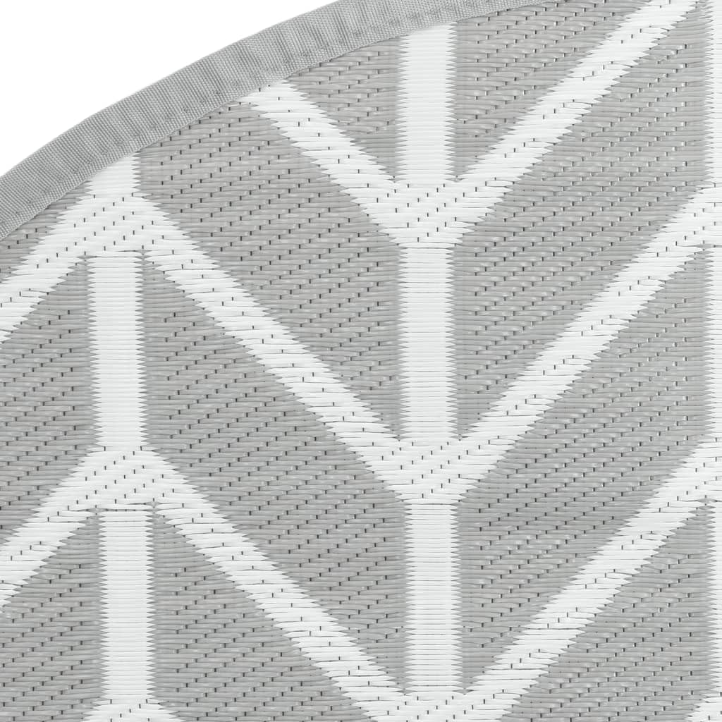 ARAKIL - Tappeto per esterni grigio Ø 160 cm, in polipropilene, resistente alle intemperie, ai raggi UV, resistente, utilizzabile su entrambi i lati, ideale per balcone, terrazza, giardino