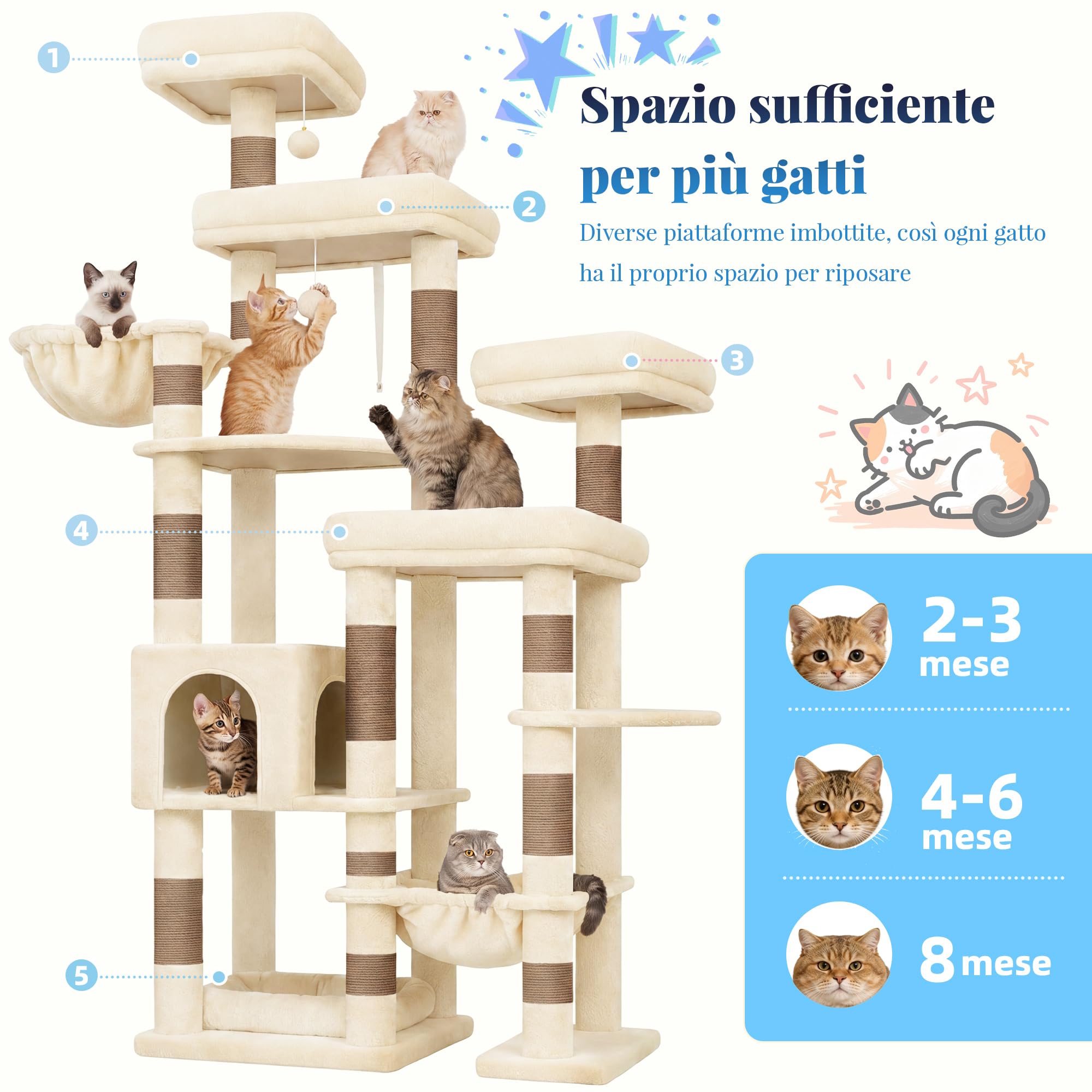 Hey-brother Tiragraffi per Gatti, Base allargata, con Cuccia, MPJ074MJ