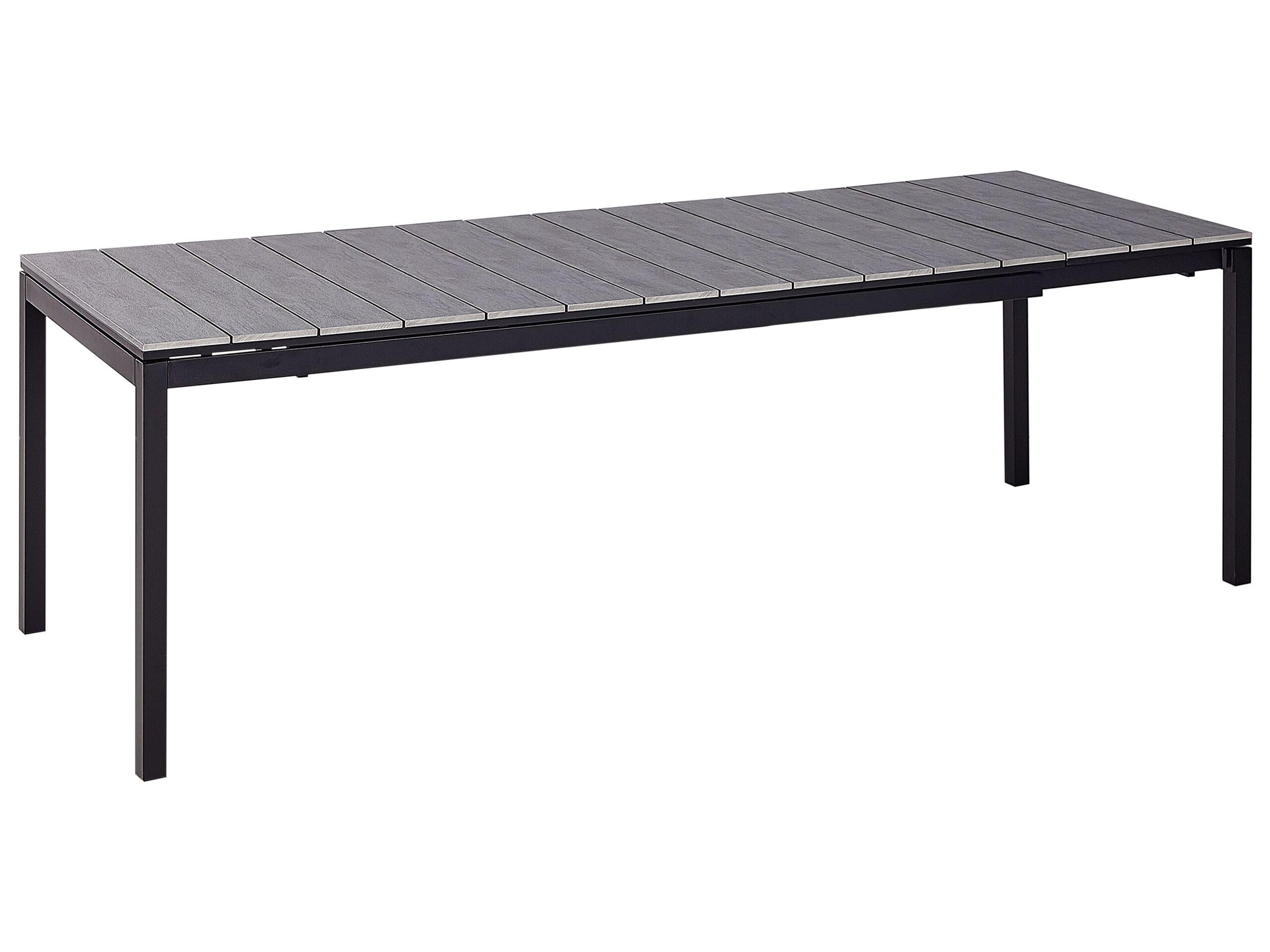 BELIANI Gartentisch Tofane – Ausziehbar, Grau, Aluminium und Kunstholz, 198/248x90 cm