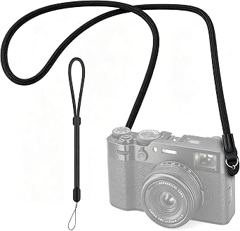 Camera Strap Compatible with Fujifilm, 2-Pack | Nylon Rope 1 Shoulder + 1 Wrist Strap with O-ring, Fit XT30 III X100VI,39Inch100cm