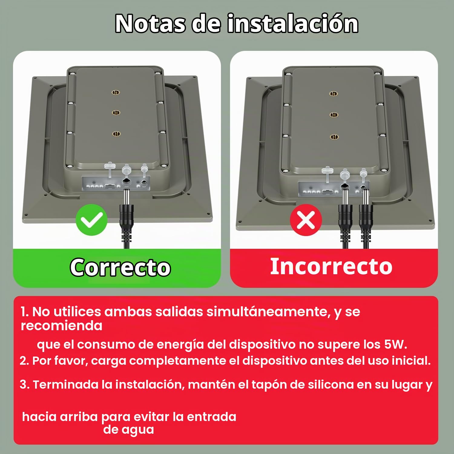 20000mAh Panel Solar Batería Compatible con 12V/6V Cámara Vida Silvestre | con cable Conexión 3M Cargador Solar impermeable Cámara Caza Accesorios Caza