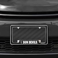 Vista 4 de Rico Industries NCAA Carbon Fiber 12" x 6" Chrome All Over Automotive License Plate Frame for CarTruckSUV