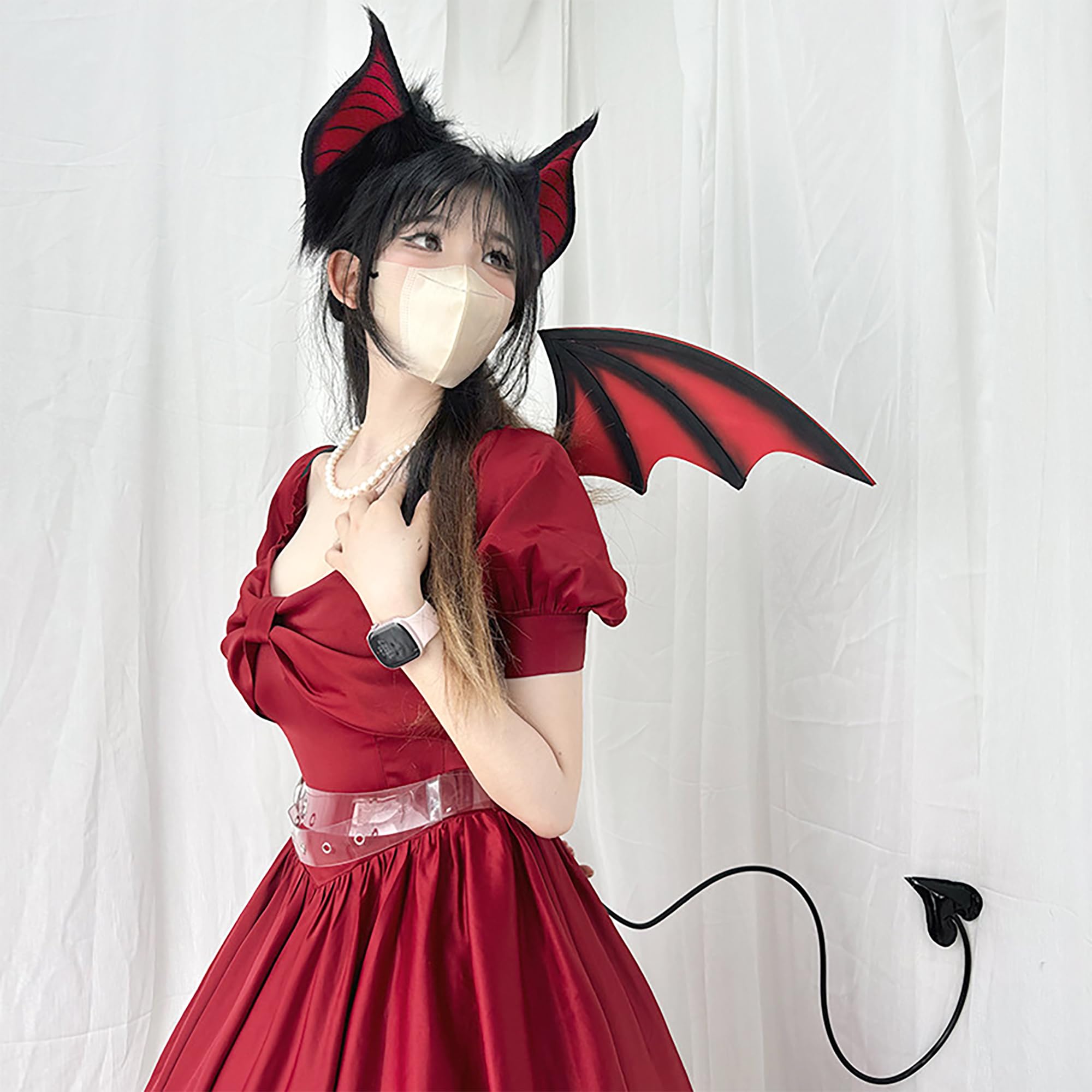 BNLIDES Handmade Bat Beast Ears Headband Cosplay Costume Accessories for Halloween, Anime Con, Stage Performance