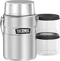 Vista 109 de THERMOS Stainless King Tarro de alimentos aislado al vacío con cuchara, 16 onzas, verde militar