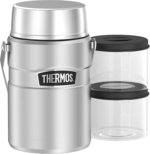 Miniatura 109 de THERMOS Stainless King Tarro de alimentos aislado al vacío con cuchara, 16 onzas, verde militar
