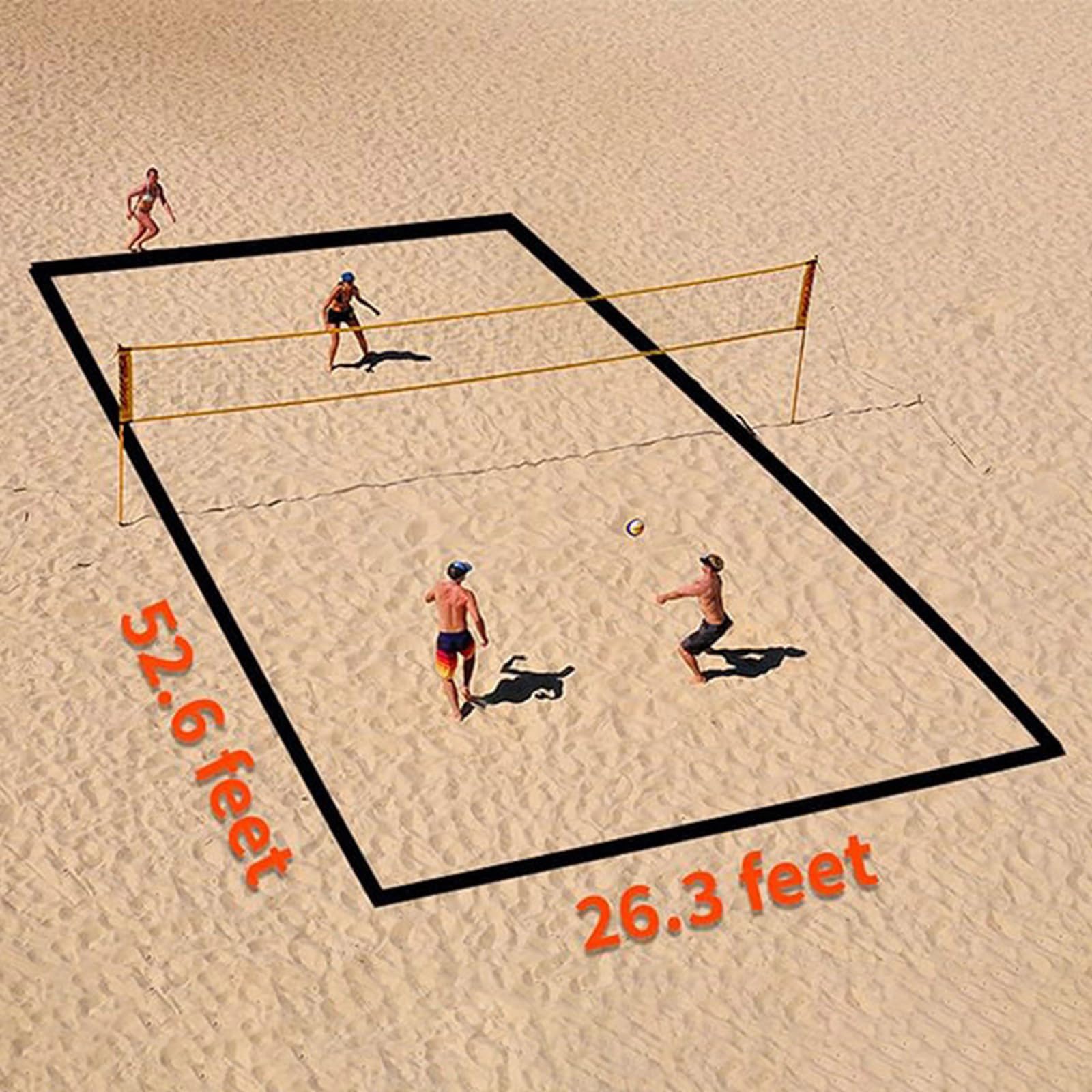 Complète les terrains de volley-ball en plein air, systèmes de limites, ligne officielle, ancrages de sable inclus, durable, ligne de volleyball en nylon