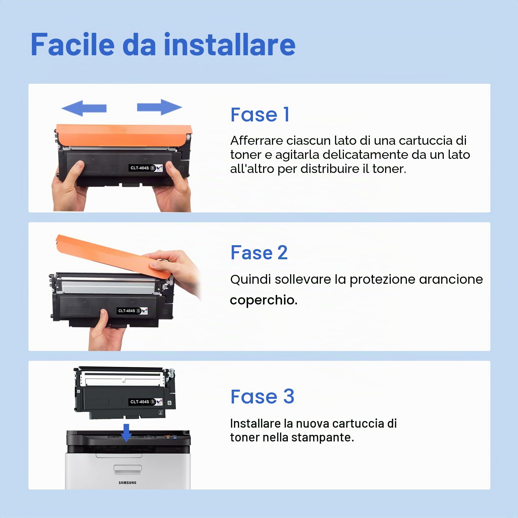 ONLYU Toner Cartuccia Compatibile per Toner Samsung Xpress C480FW C430W C480W SL C480 C430 C48X C480FN C43X per Samsung CLT-P404C CLT P404C 404S K404S CLT-K404S CLT-Y404S (Nero Ciano Giallo Magenta) | Compatibile per Toner Samsung Xpress C480FW C430W C480