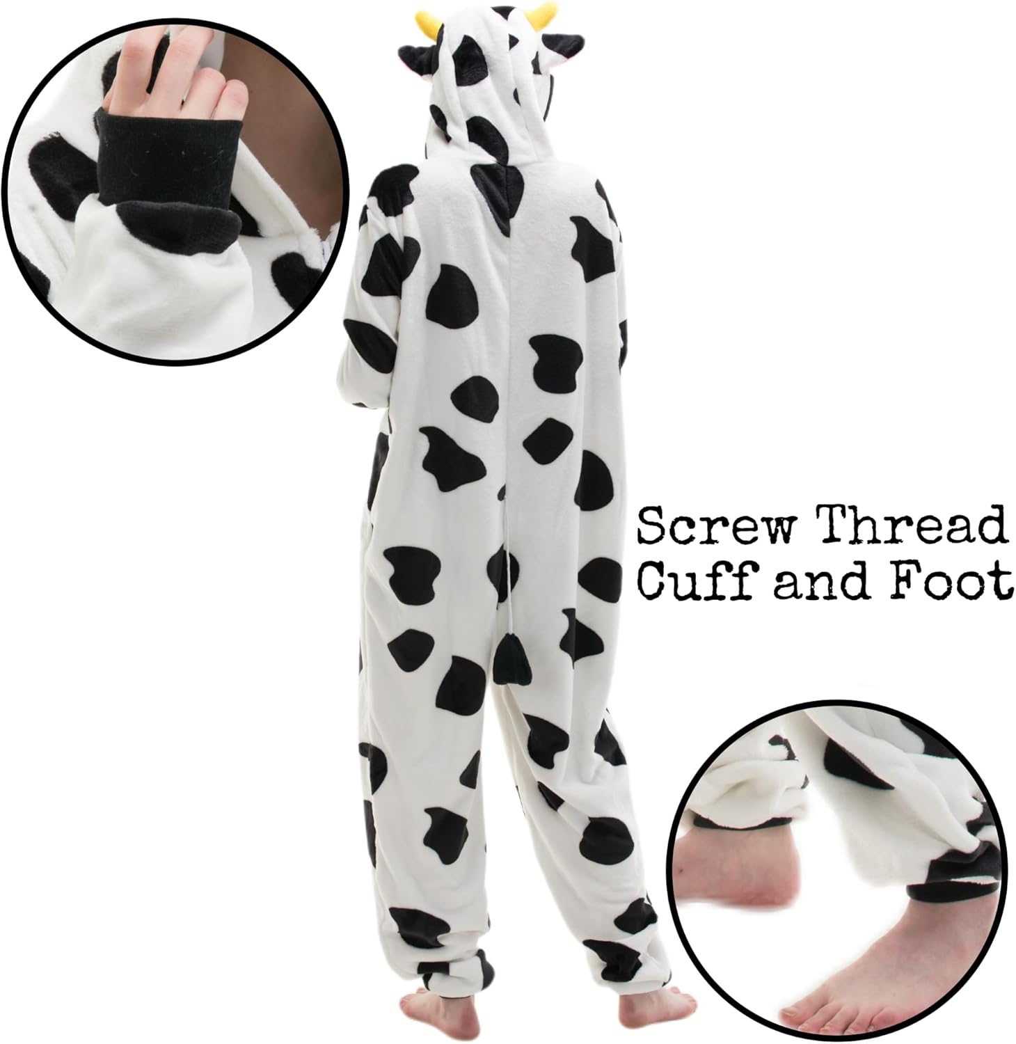 Snug Fit Unisex Adult Onesie Pajamas, Flannel Animal Cosplay One Piece Halloween Costume hooded Sleepwear Homewear