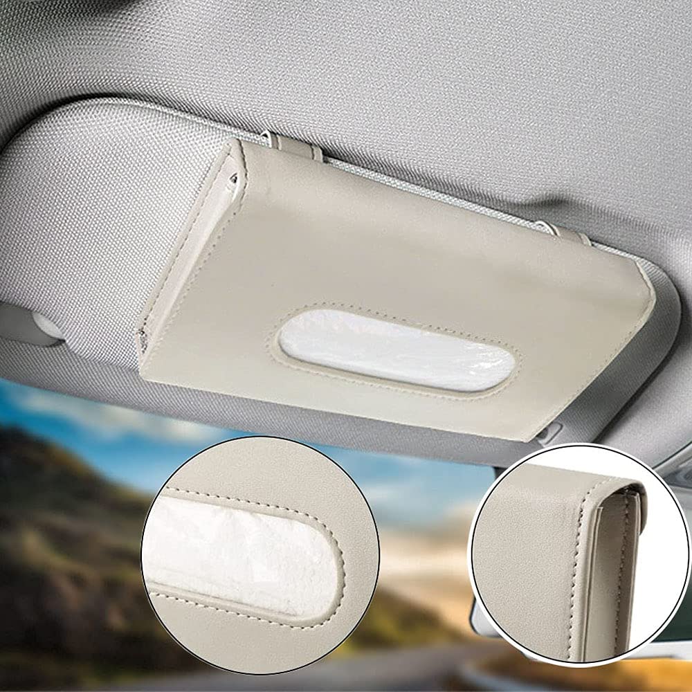 Lot de 2 boîtes à mouchoirs de voiture, porte-mouchoirs, support de papier de siège, boîte à mouchoirs de voiture, boîte à mouchoirs en cuir PU, organiseur de serviettes de siège arrière