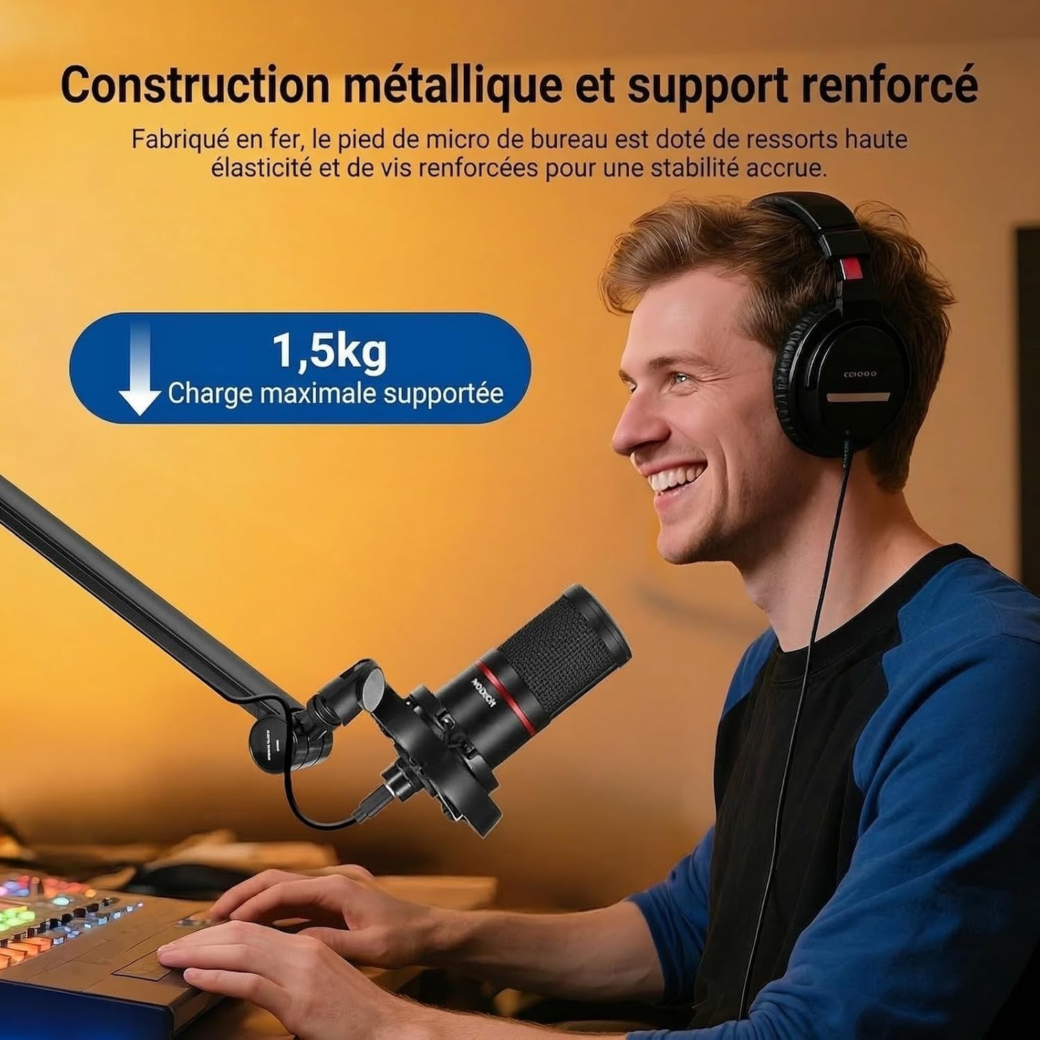 NEEWER BASICS Bras de Microphone Flexible 78cm pour Bureau, MS050